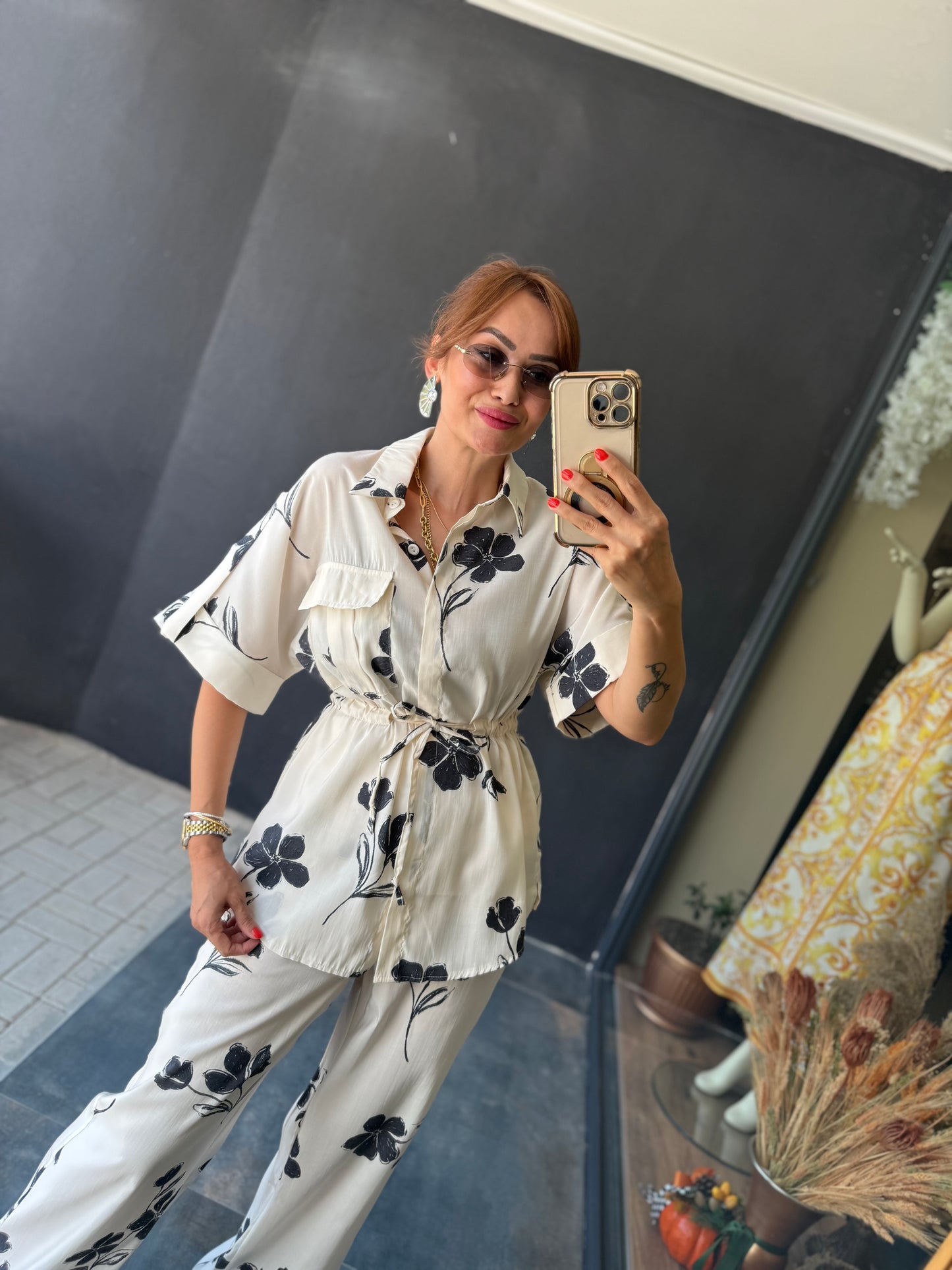 Ateks Pamuklu Gömlek & Pantolon Takım