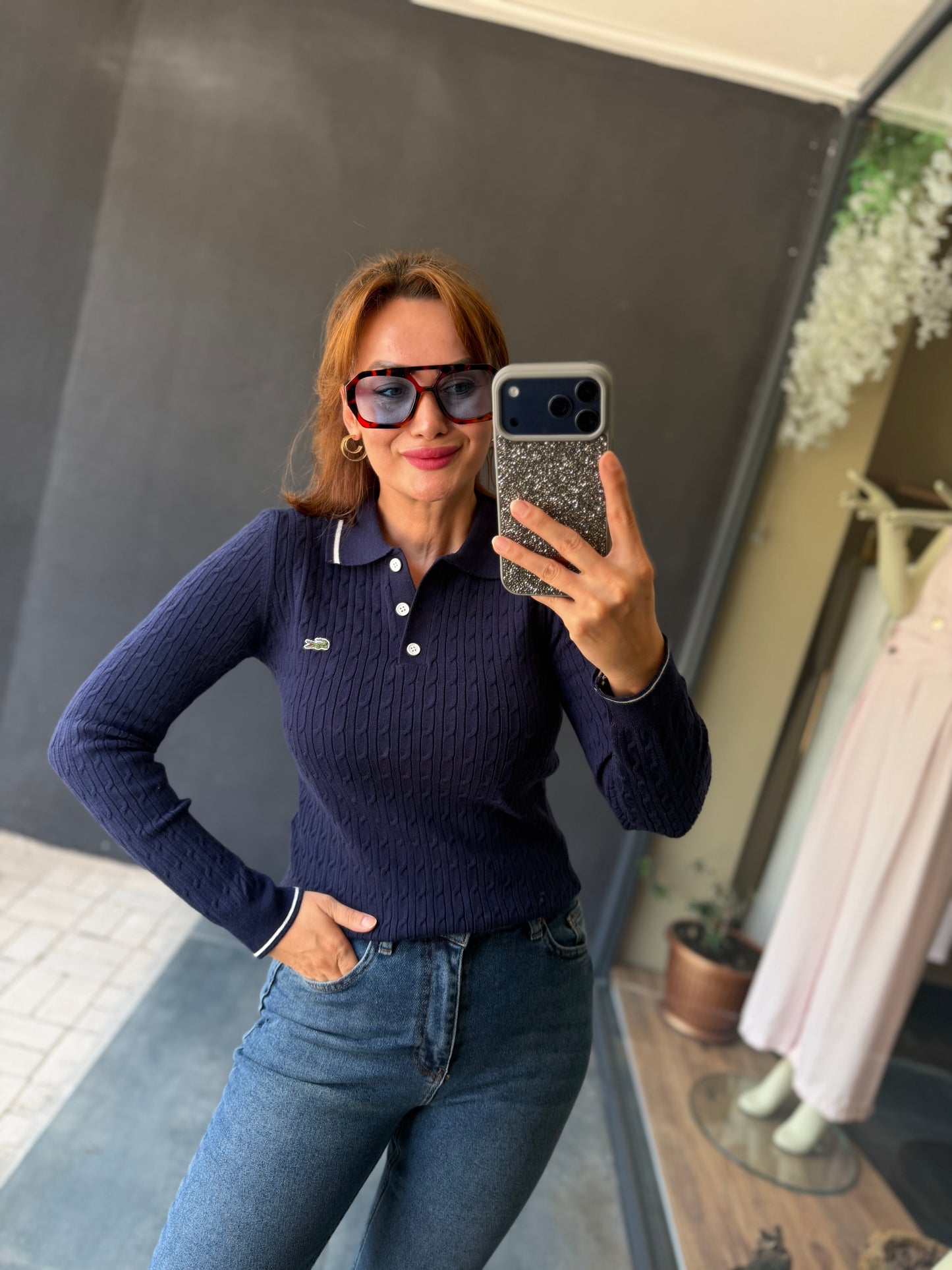 Mirelle Lacivert Polo Yaka Triko
