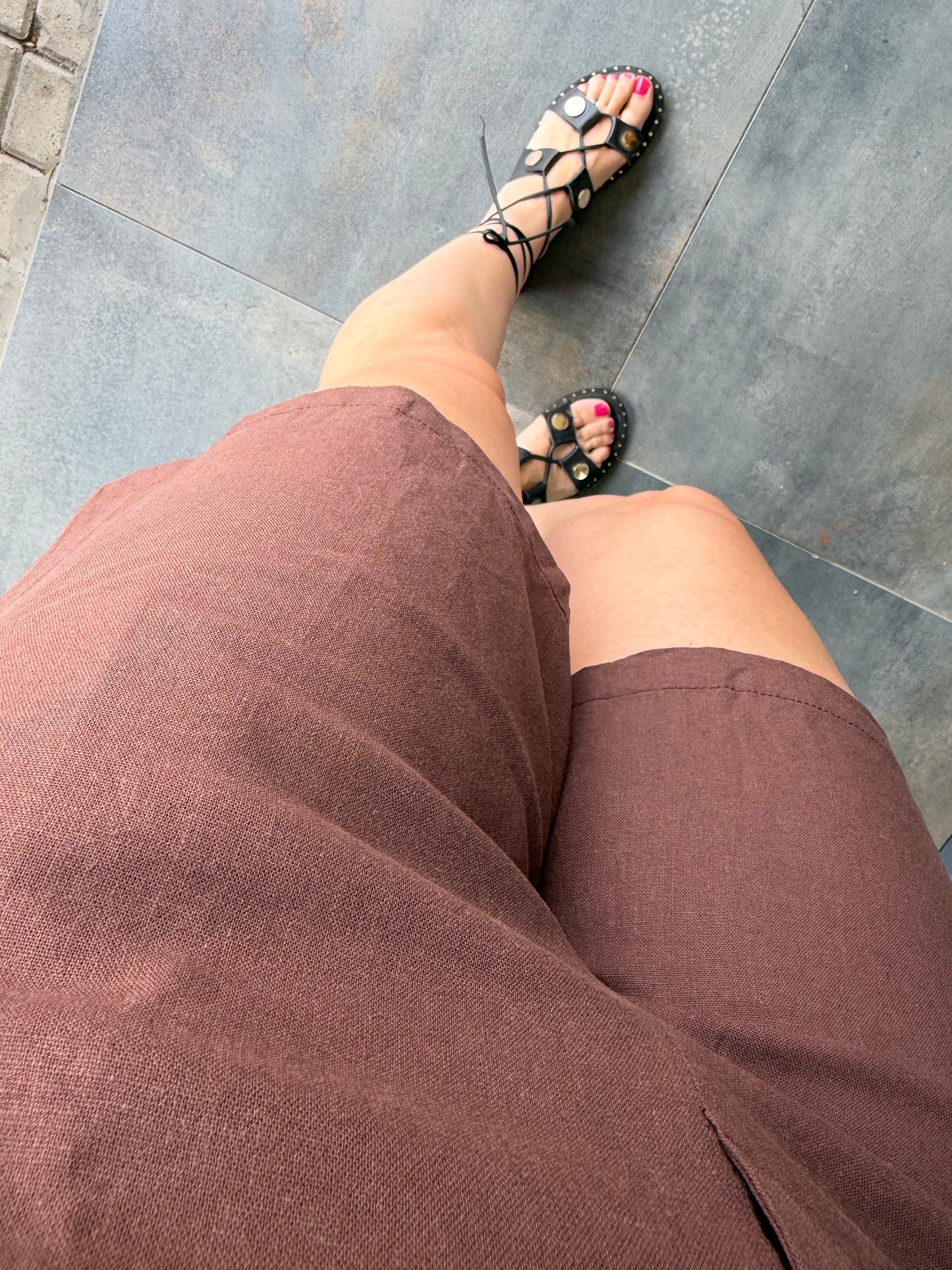 Kahve Keten Blush Tulum