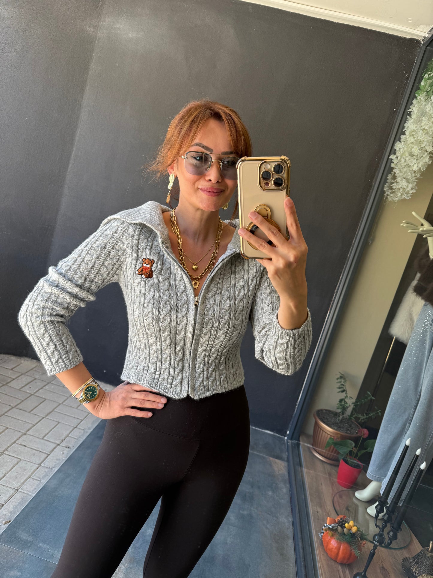 İkonic Gri Teddy Hırka