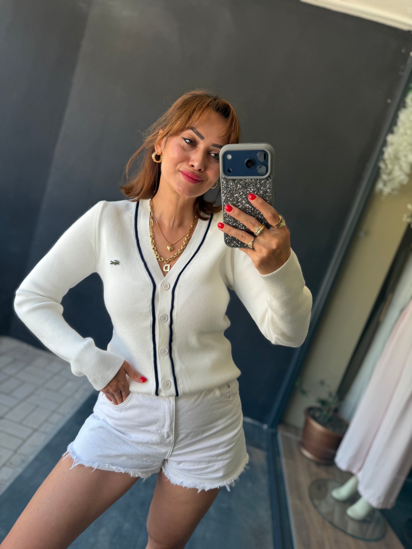 Avenza Beyaz Triko Hırka