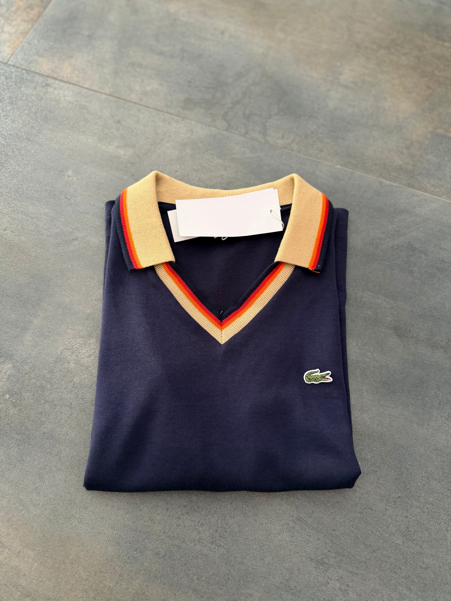 Yakalı Penye Lacivert T-Shirt