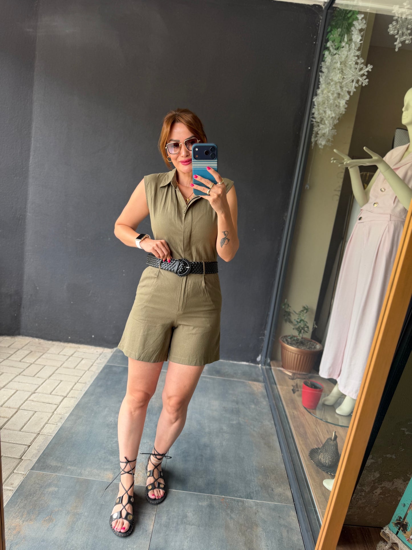 Haki Keten Blush Tulum