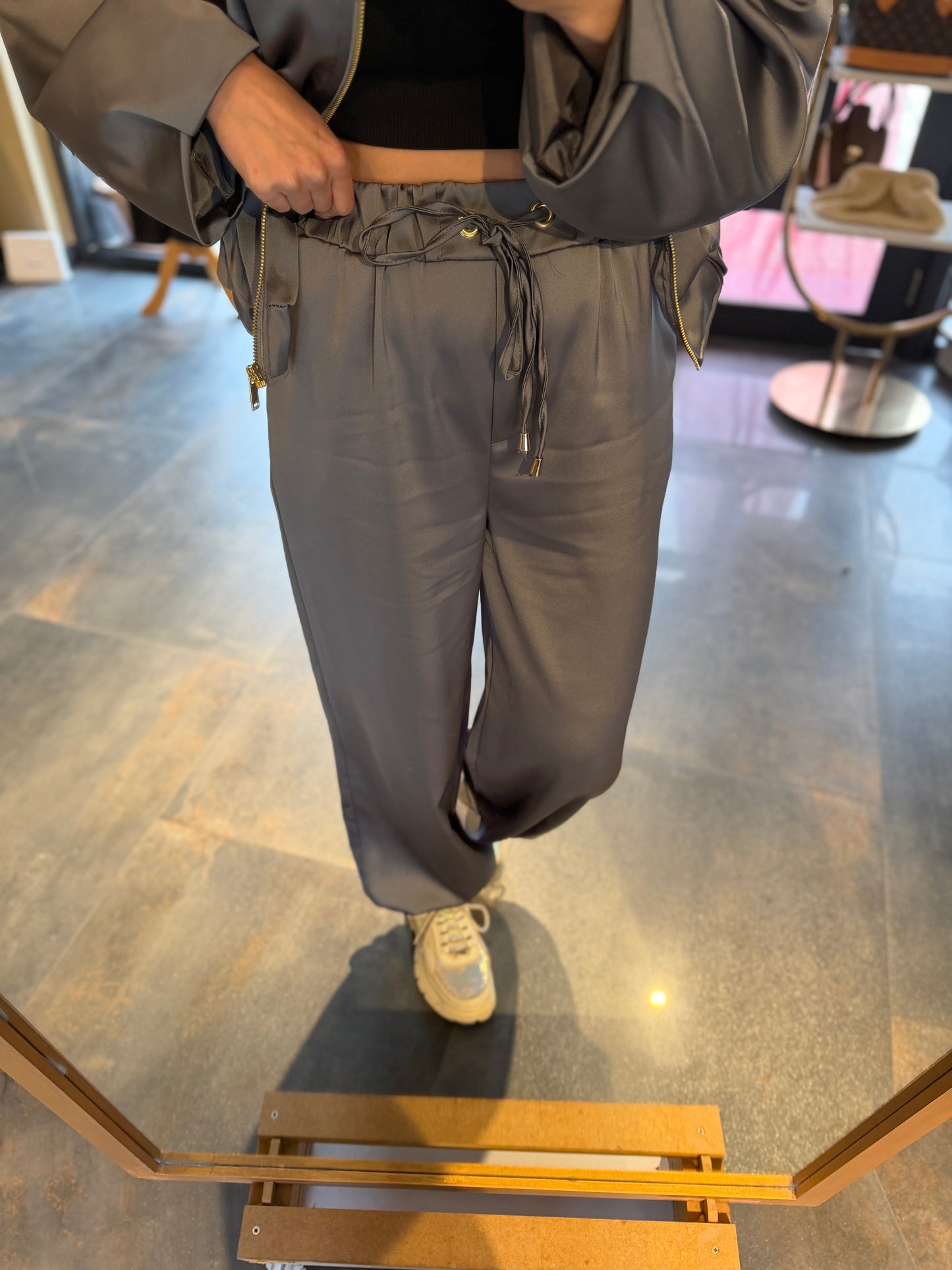 Norman Gri Saten Takım