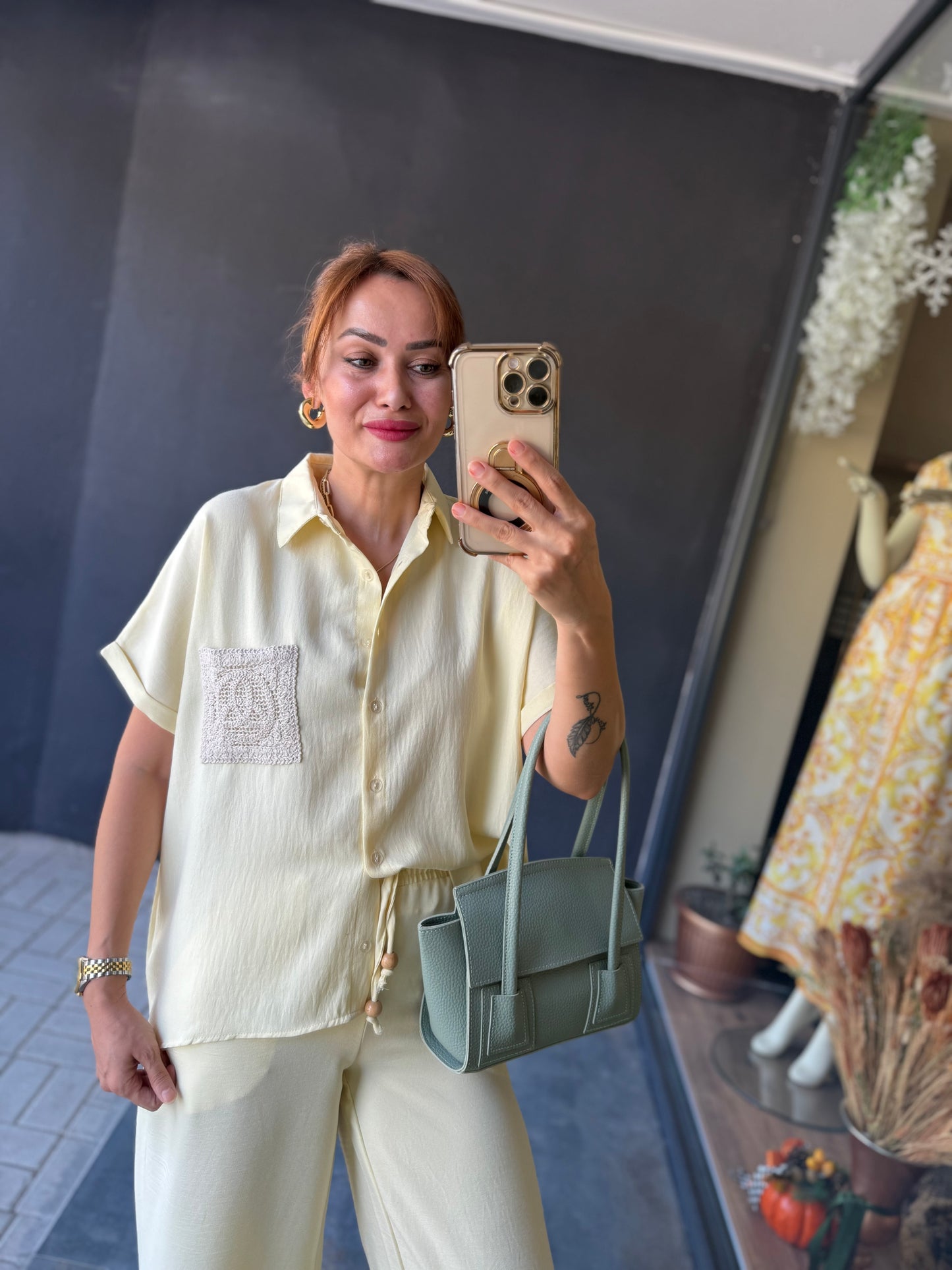 Kamila Sarı Keten Takım