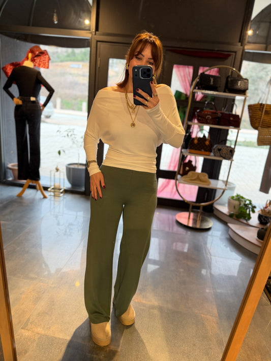 The Secret Yeşil Modal Pantolon & Bluz Takım