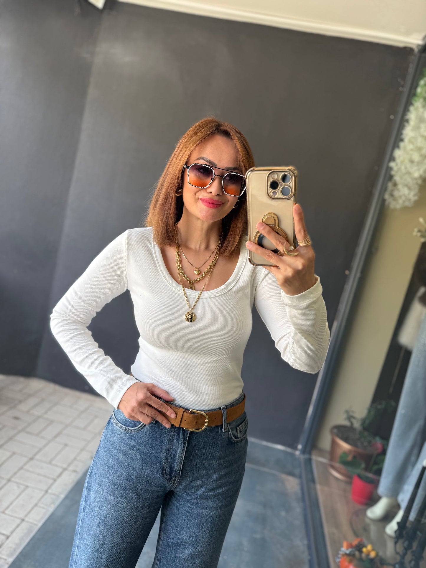 Hayko Beyaz Basic Bluz