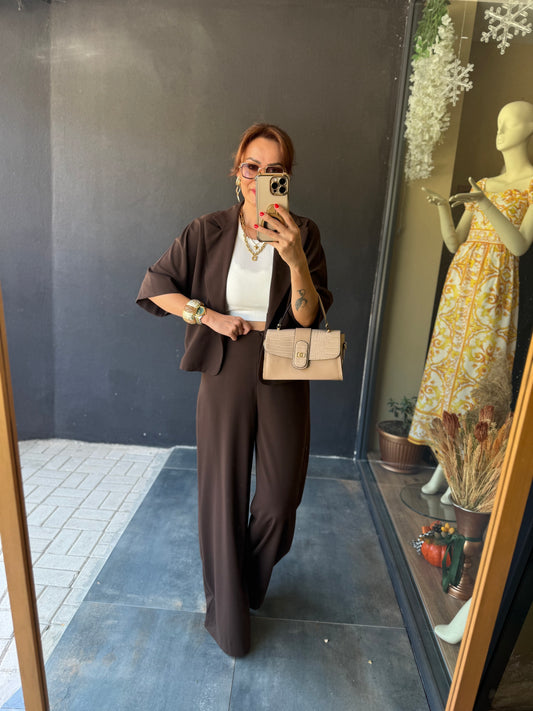 Belt Kahve Ceket & Pantolon Takım