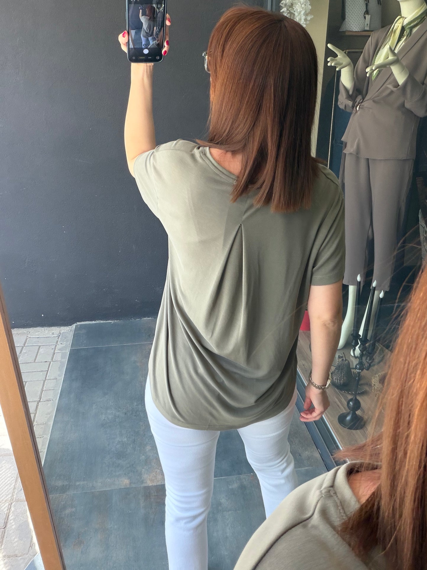 Dark Haki Modal Basic T-Shirt