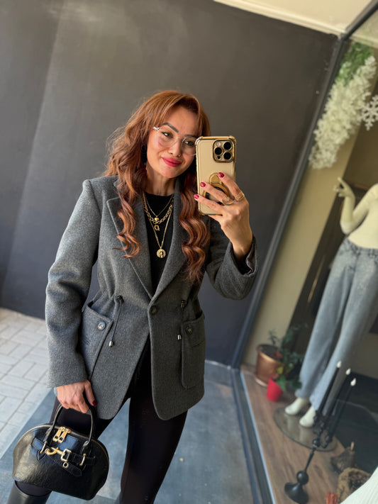 Candy Gri Kaşmir Ceket