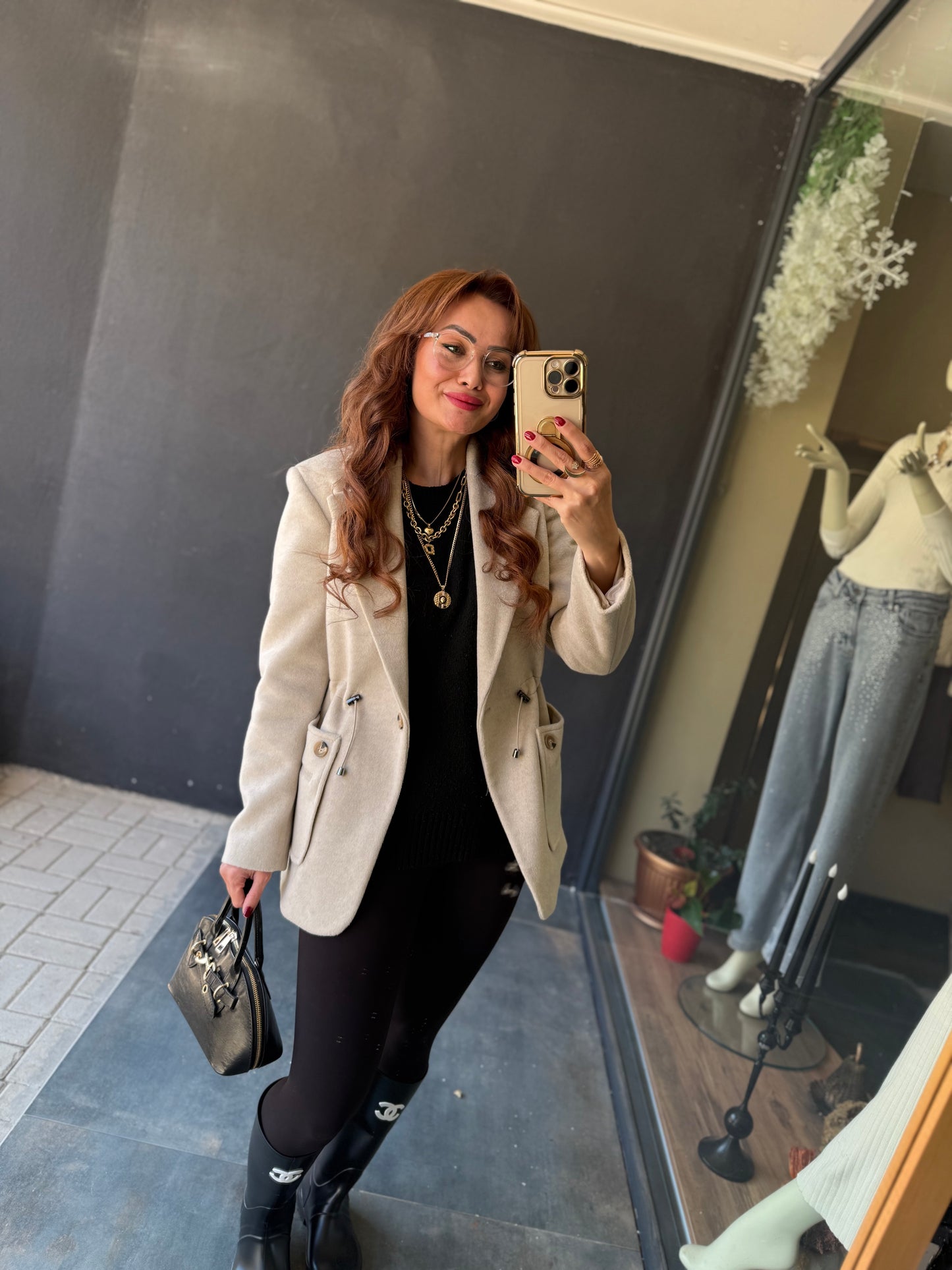 Candy Bej Kaşmir Ceket