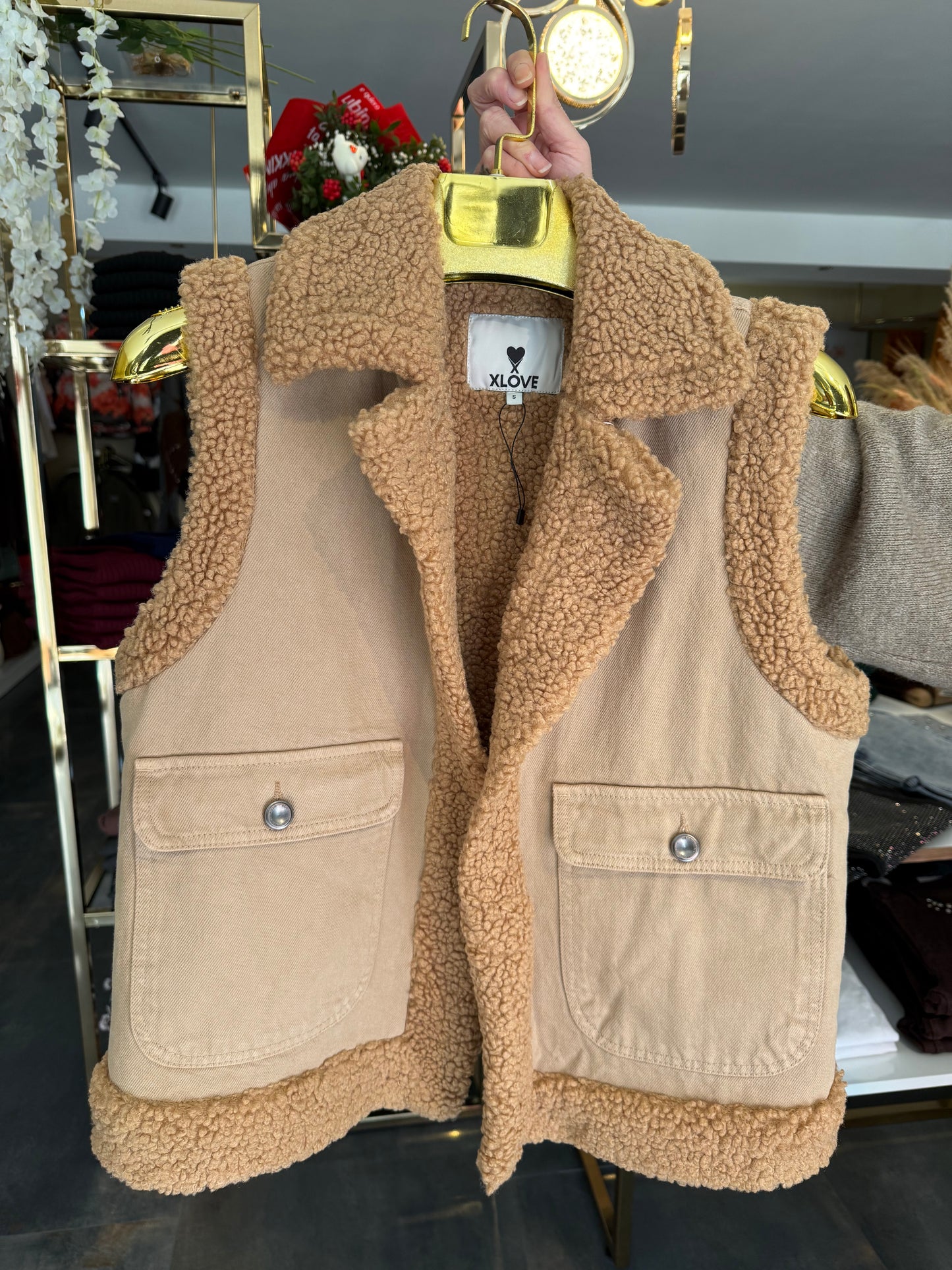 Xlove Bej İçi Peluş Yelek