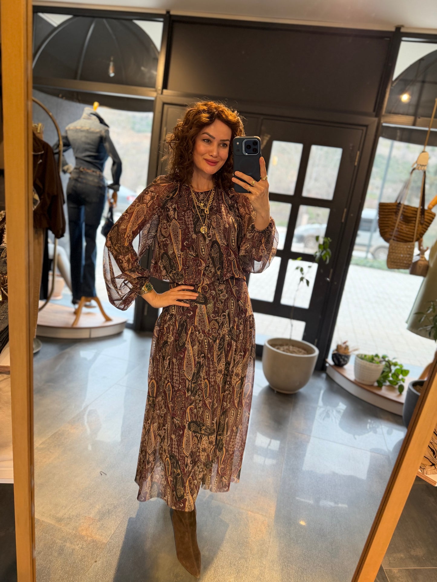 Write Vintage Etnik Şifon Takım