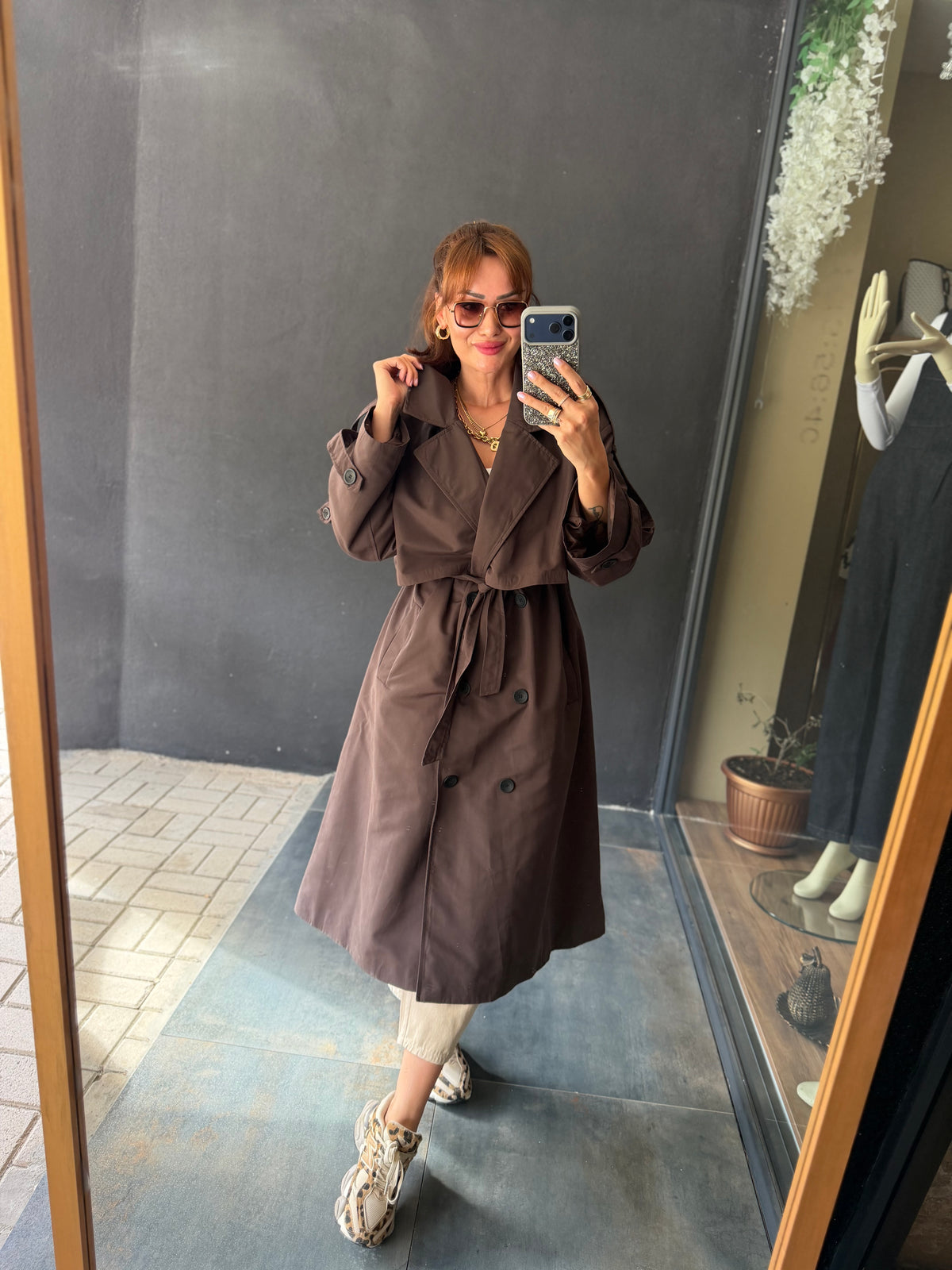 Alveron Kahve Oversize Trenchcoat