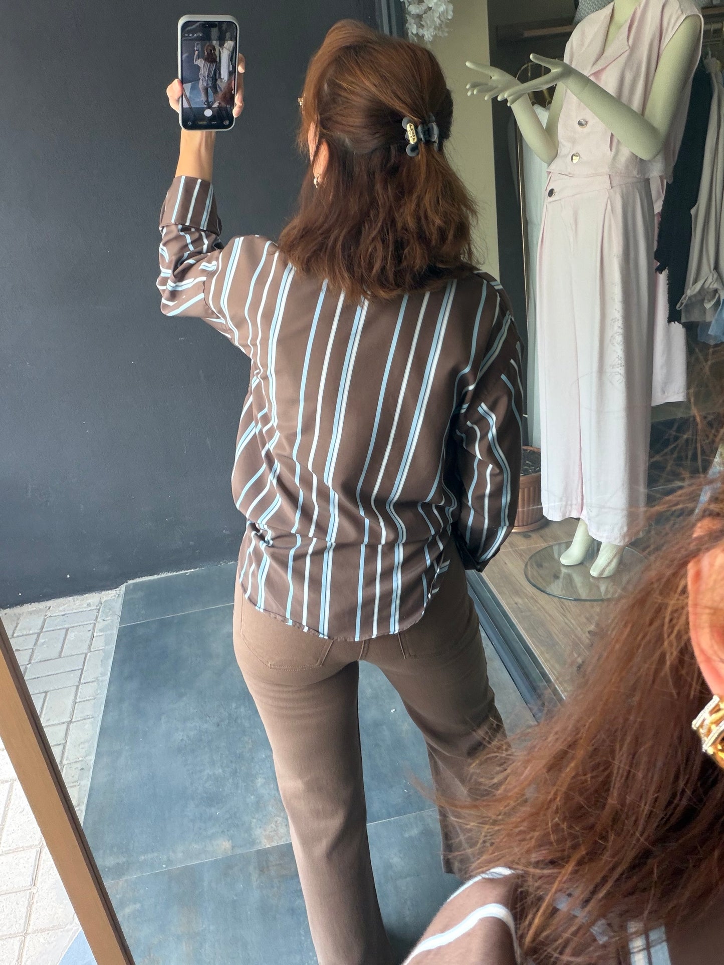Liora Mavi Poplin Oversize Gömlek