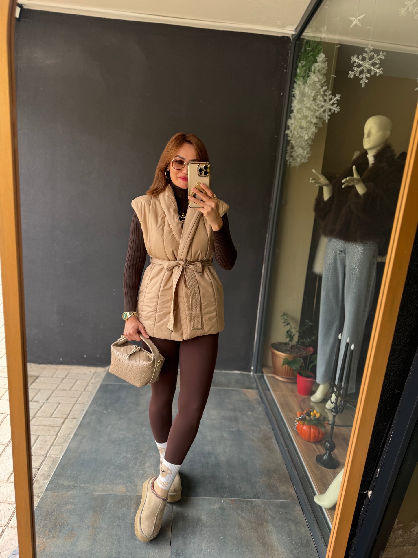 Swena Bej Puffy Yelek