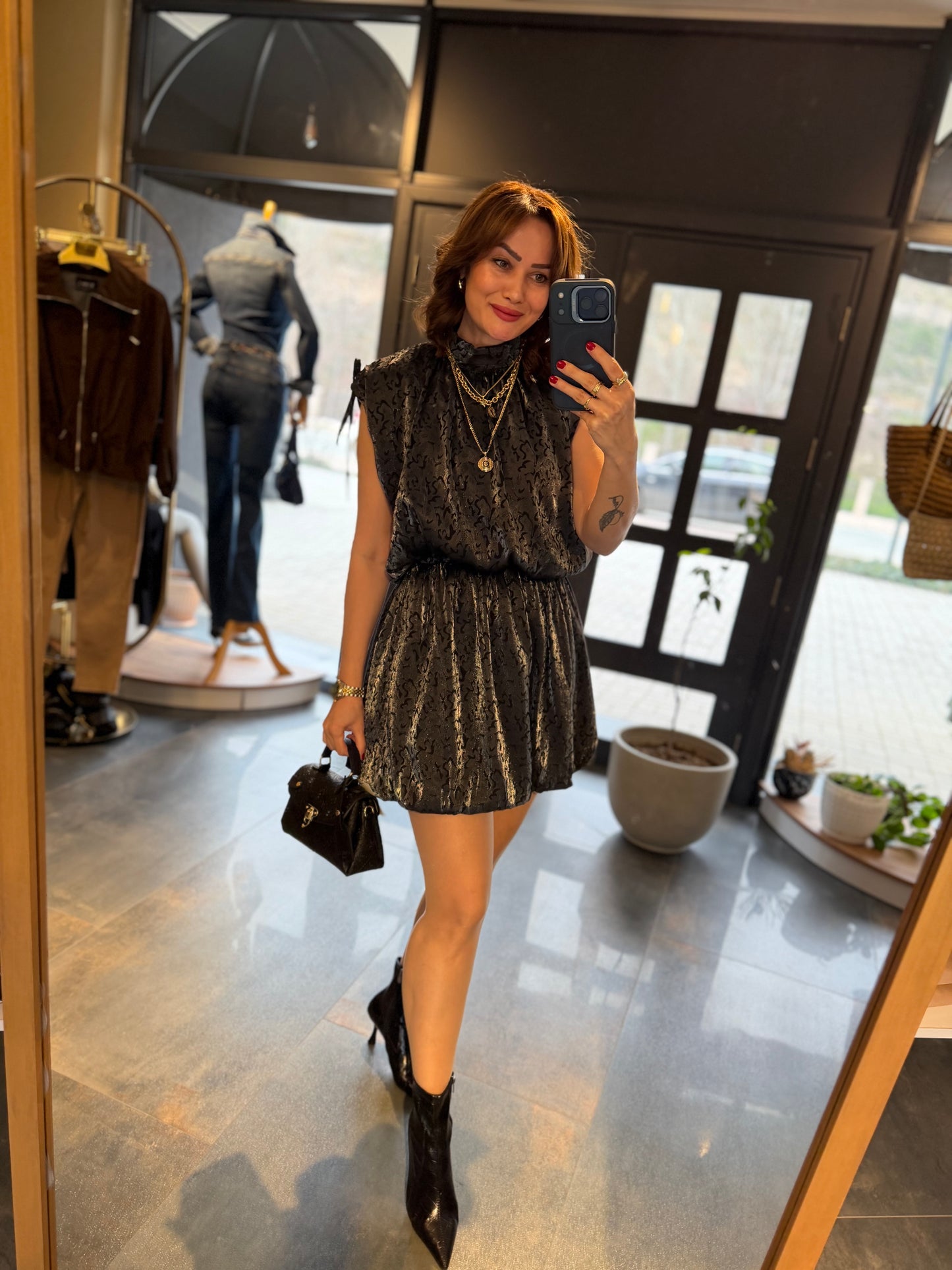 Treyo Gri Balon Elbise