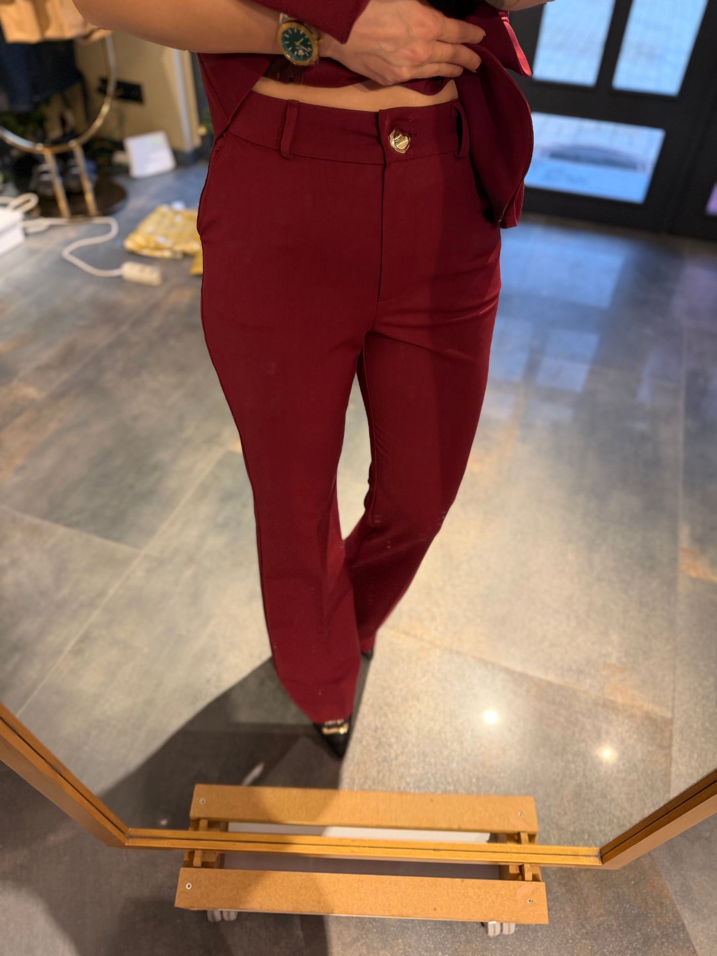 Lingo Bordo Yelek & Pantolon Takım