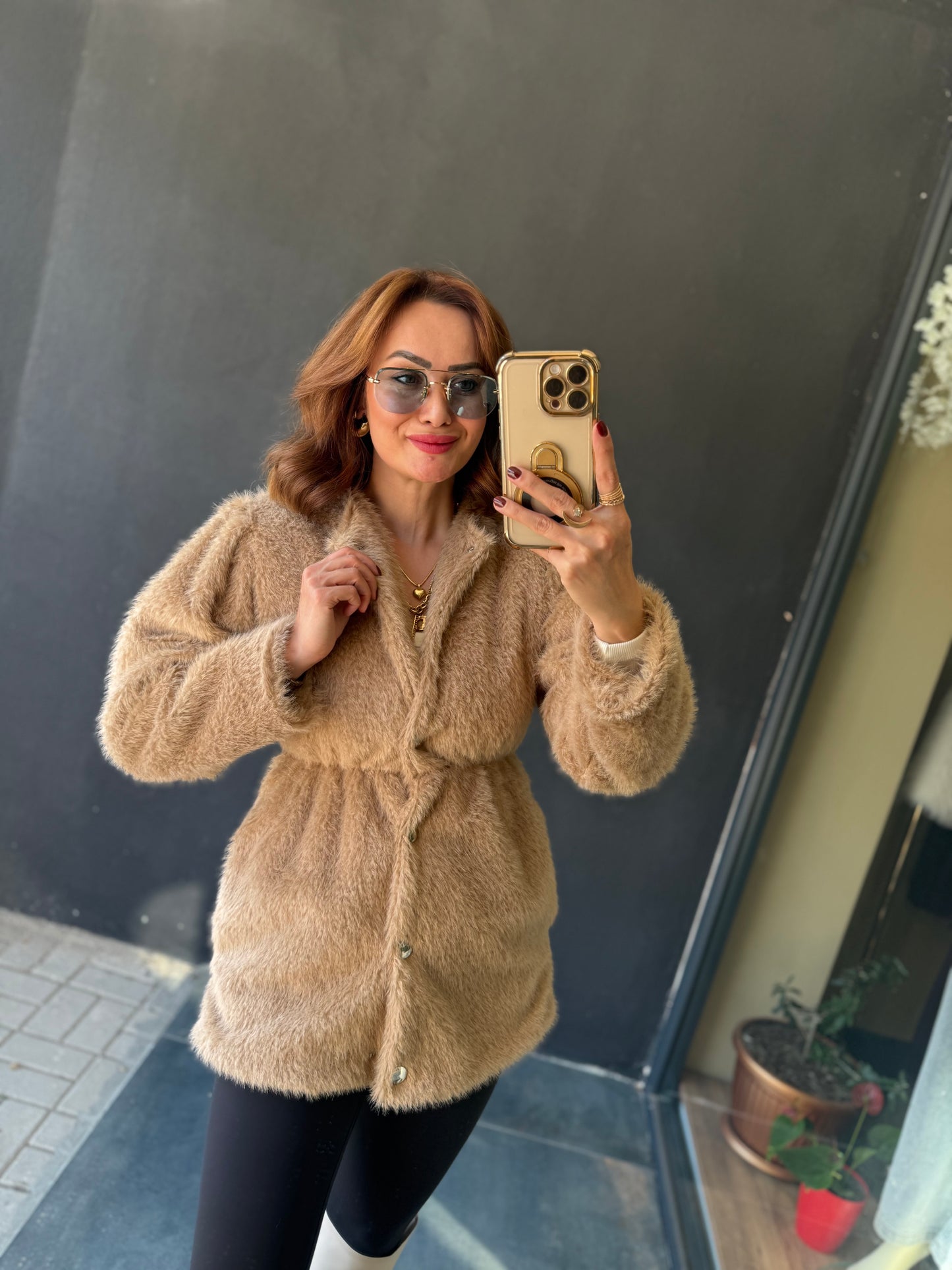 Paris Bej Premium Kürk