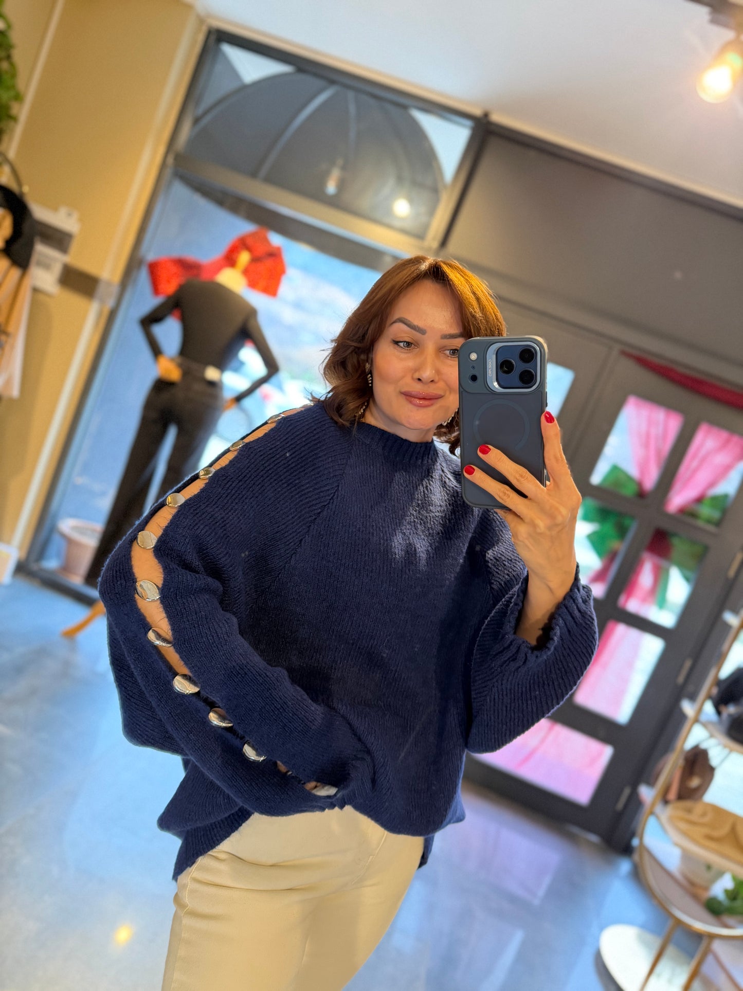 Beky Lacivert Kaşmir Droplu Kazak