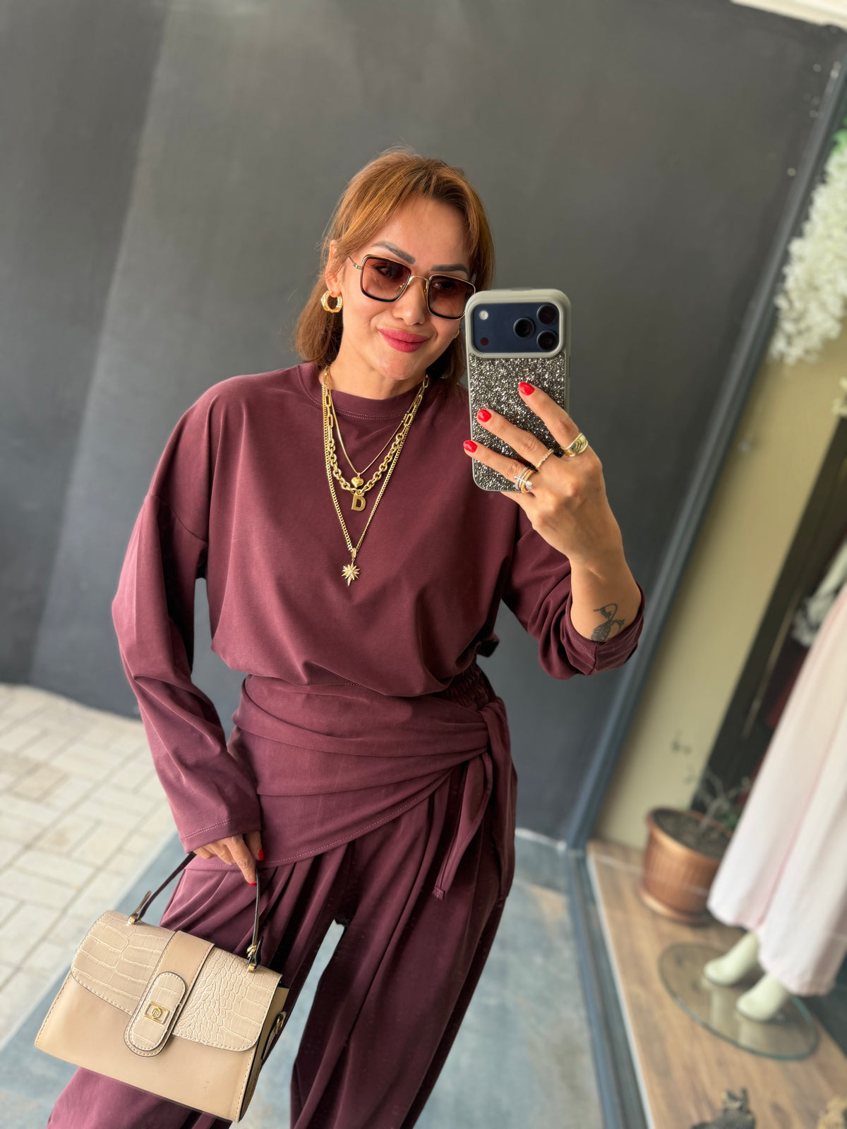Prenses Bordo Pike Modal Takım