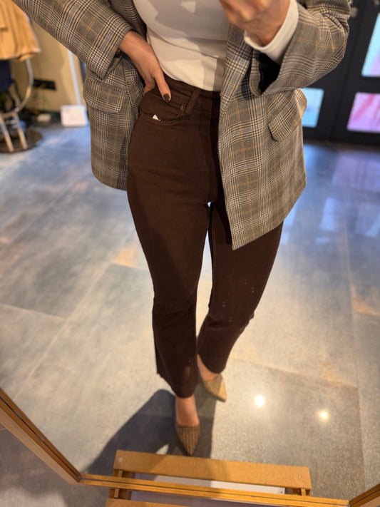 Xlove Kahve Yarım İspanyol Jean