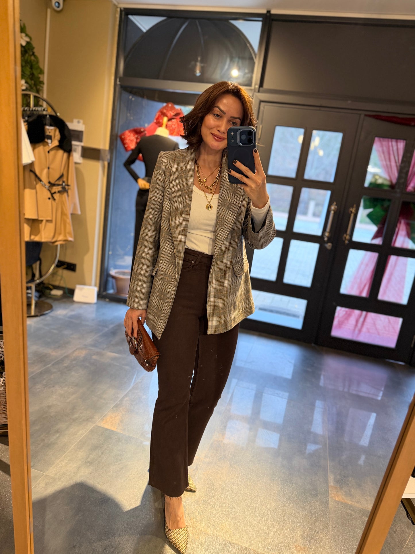 Mavyo Kareli Blazer Ceket