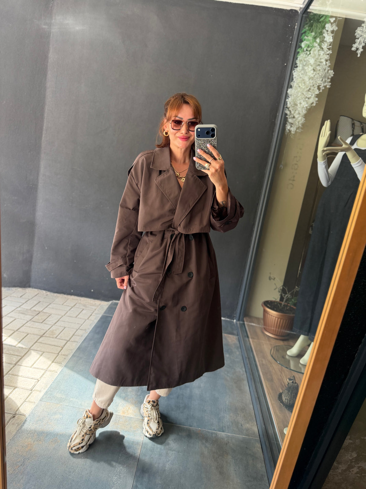 Alveron Kahve Oversize Trenchcoat