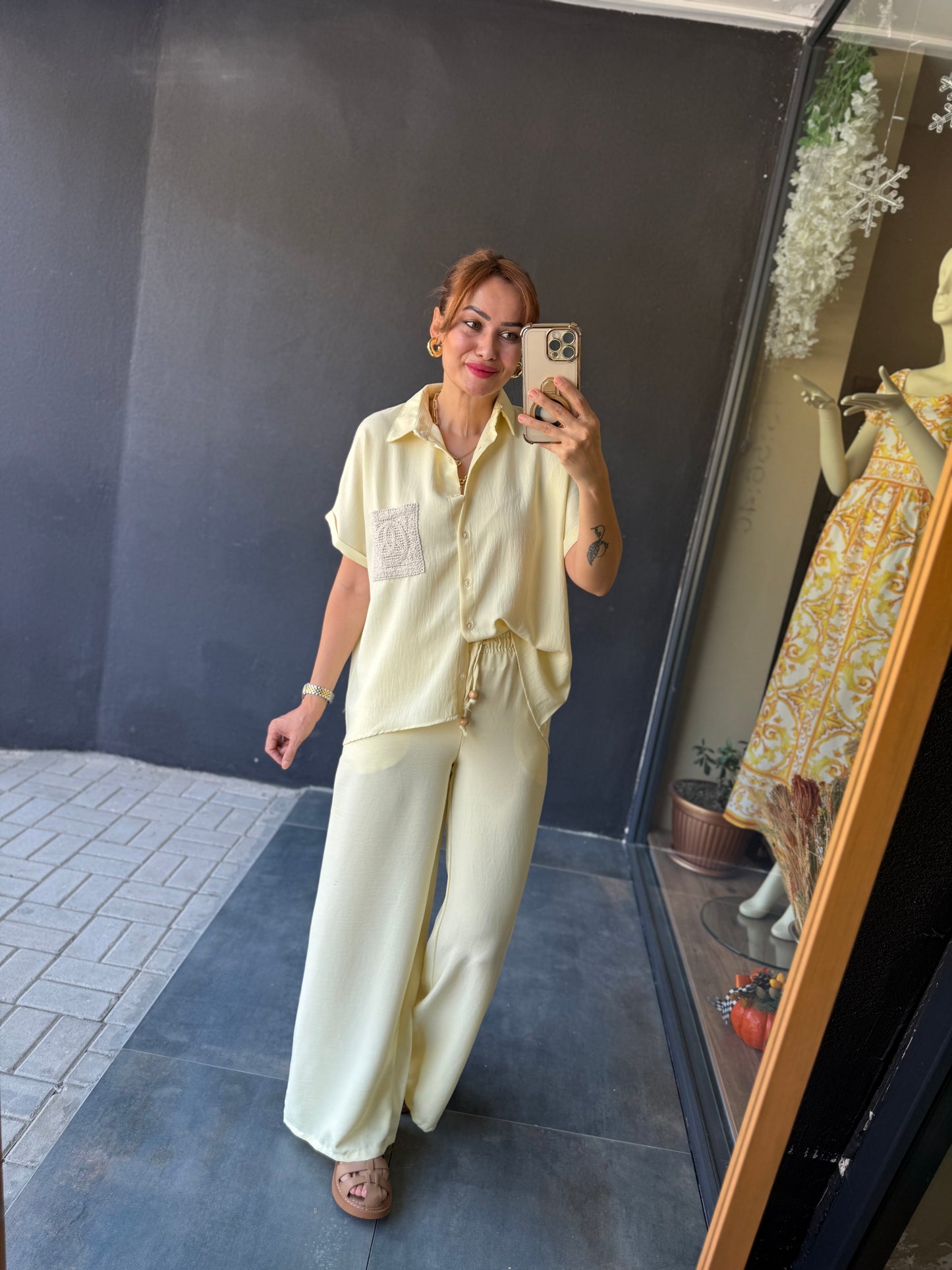 Kamila Sarı Keten Takım