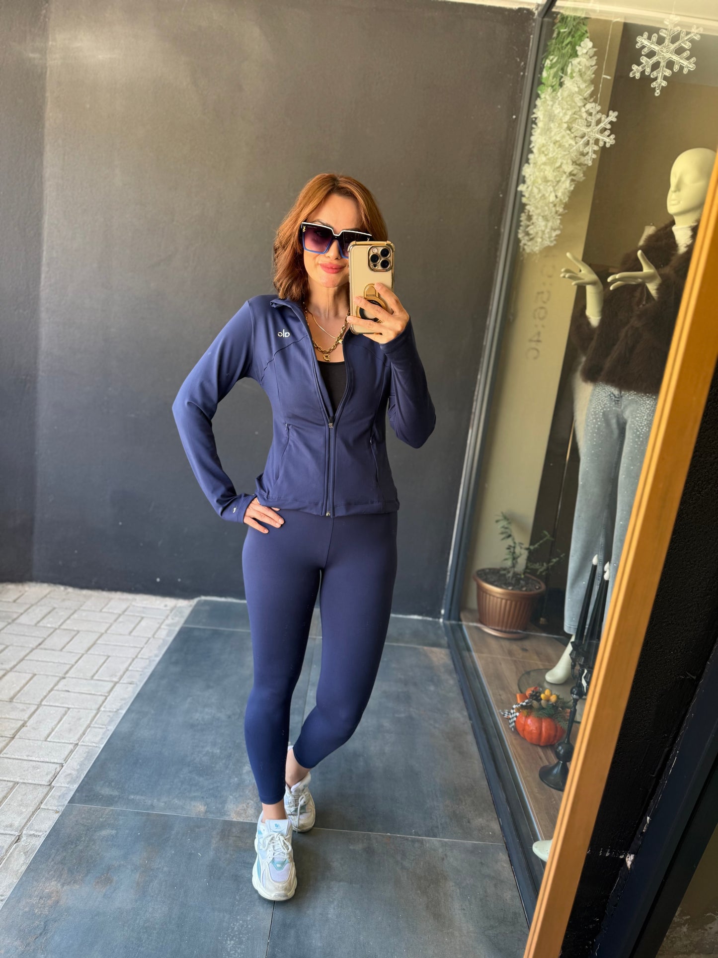 Elen Lacivert Modal Tayt & Sweat Takım