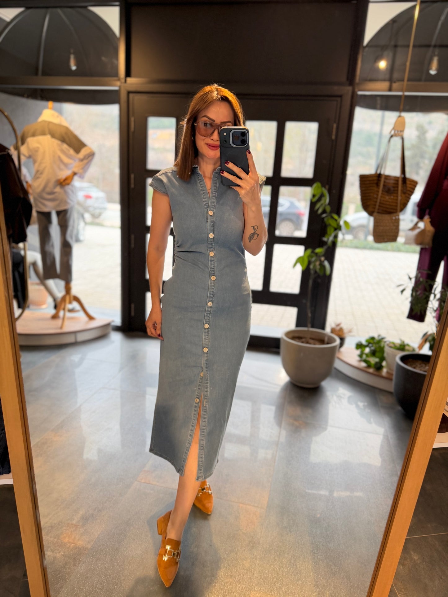 Yukigo Buz Mavi Jean Elbise