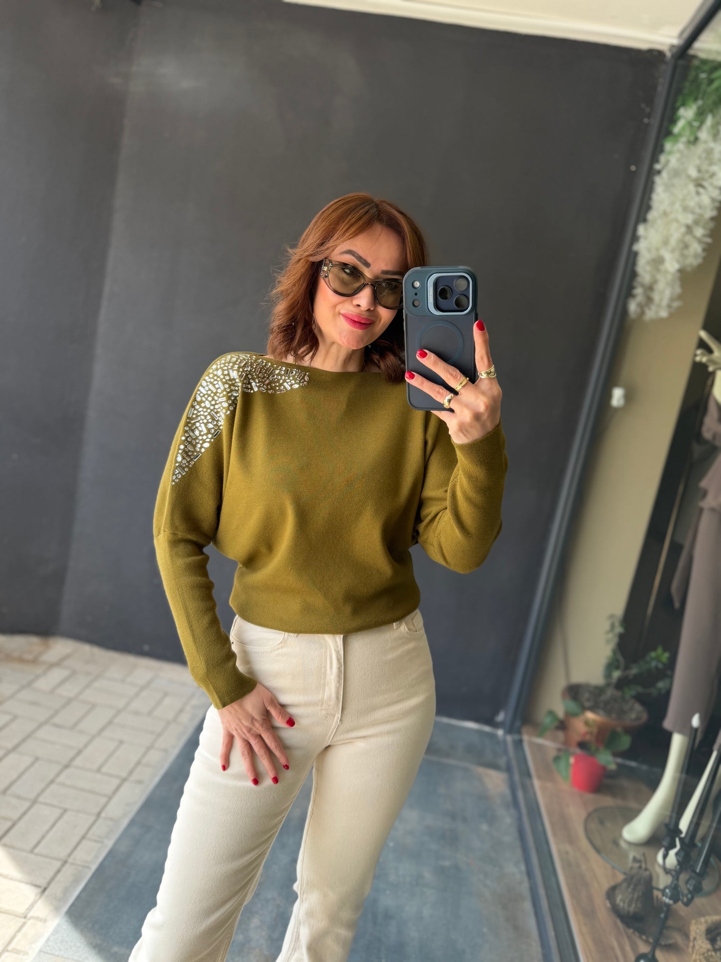 Crowi Yeşil Elit Triko Bluz