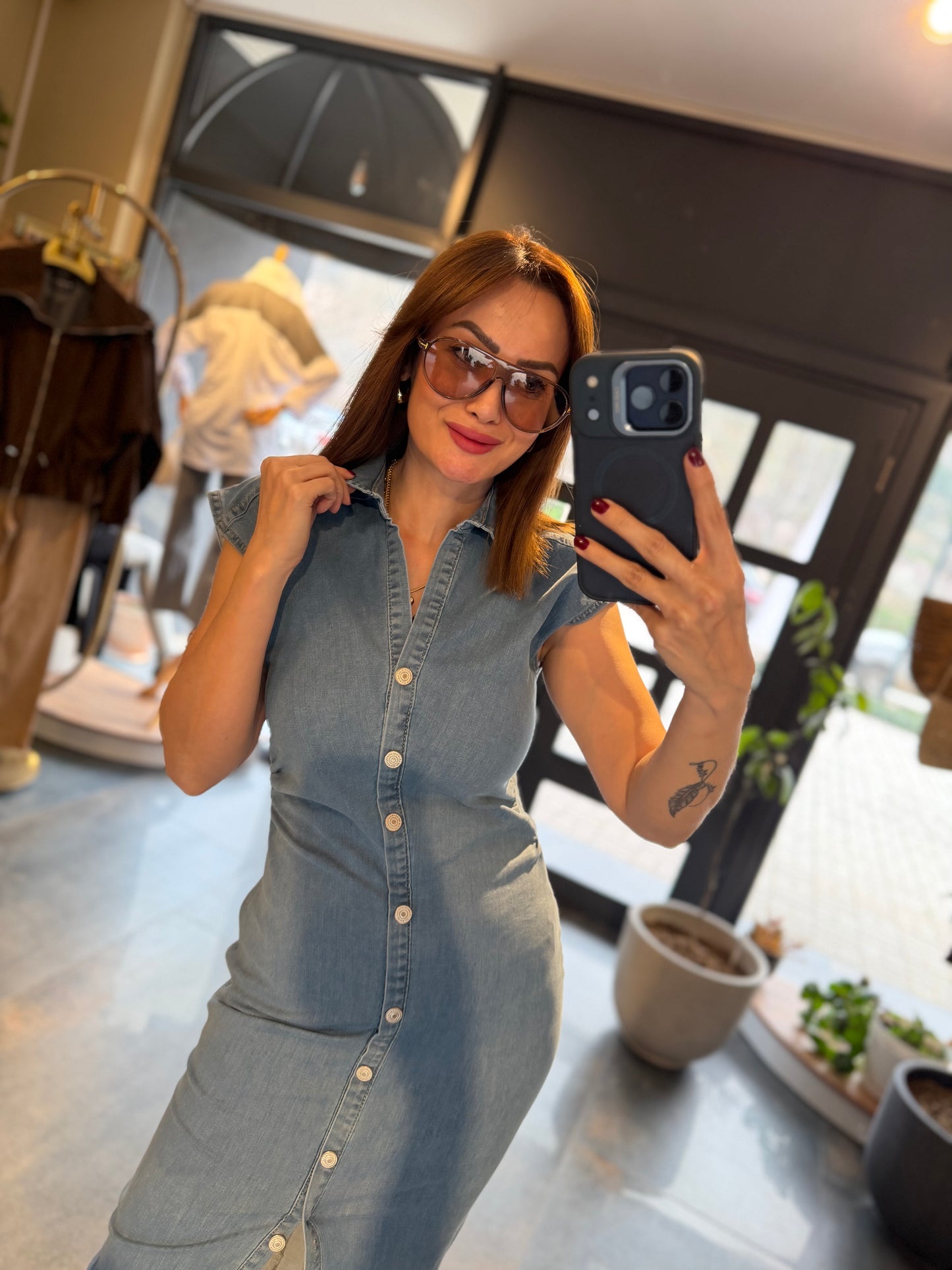 Yukigo Buz Mavi Jean Elbise