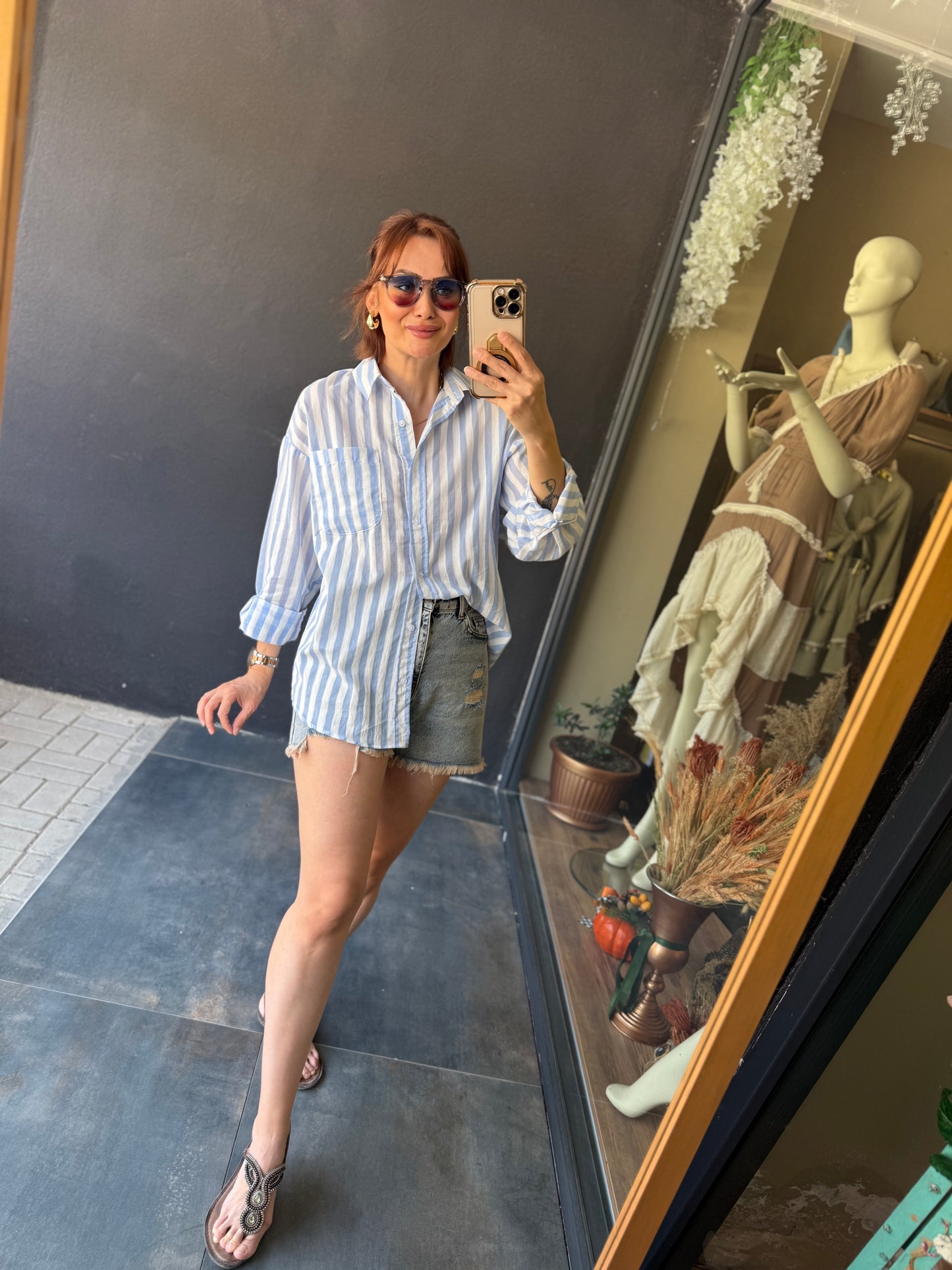 Bısou Mavi Çizgili 2 Gömlek