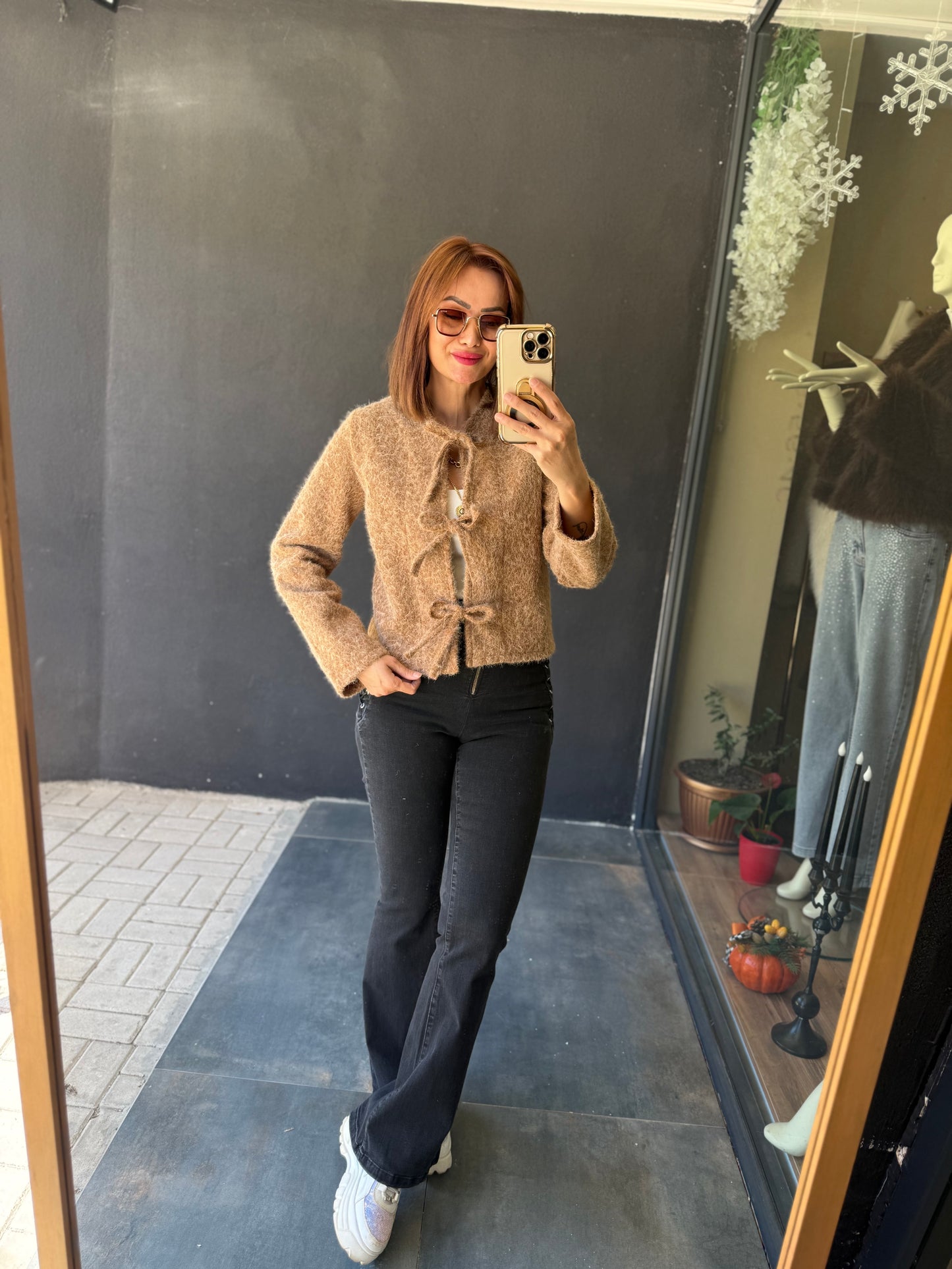 Creyn Kahve Keçe Hırka