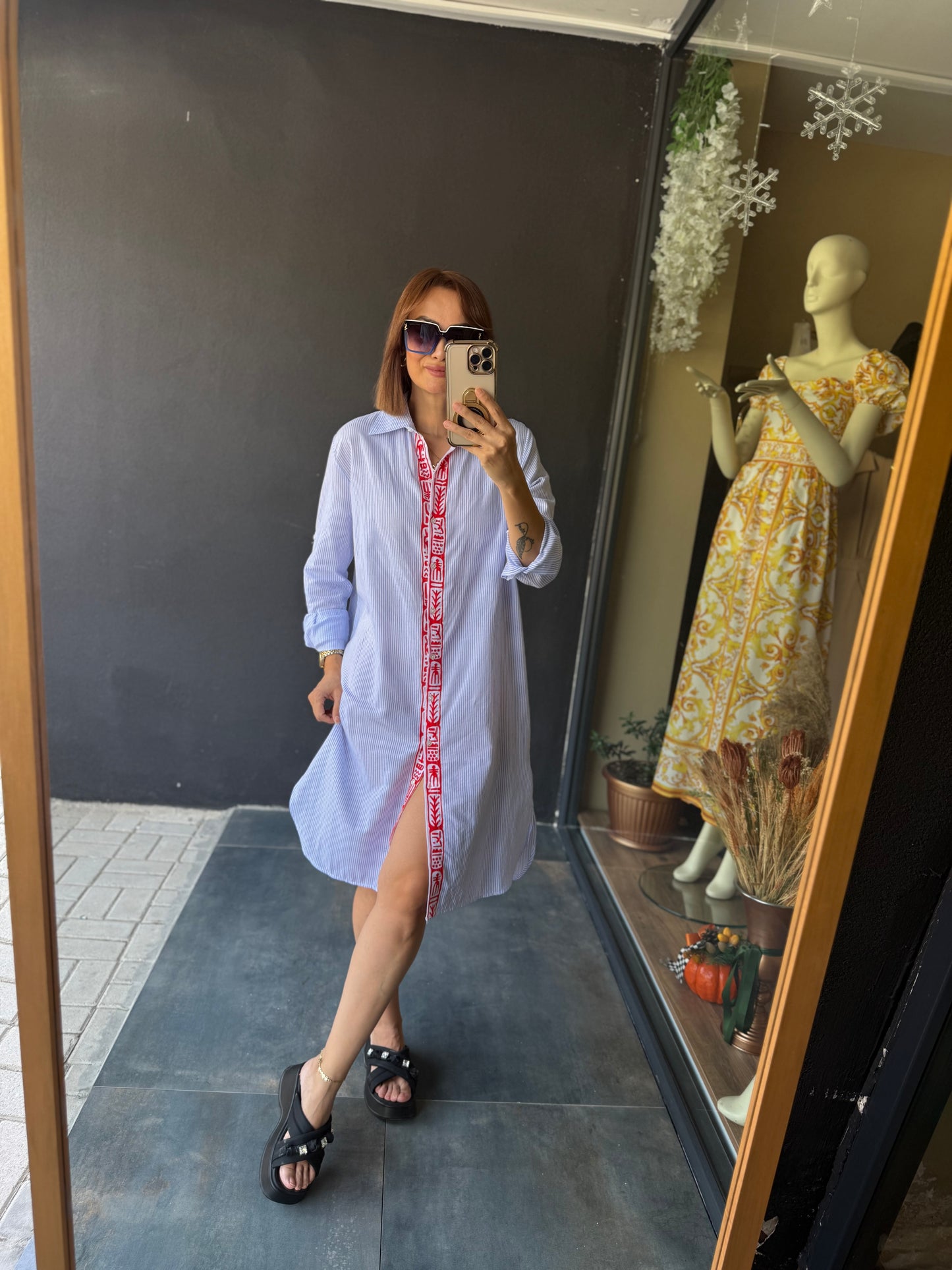 Purina Çizgili Gömlek Tunik &Elbise