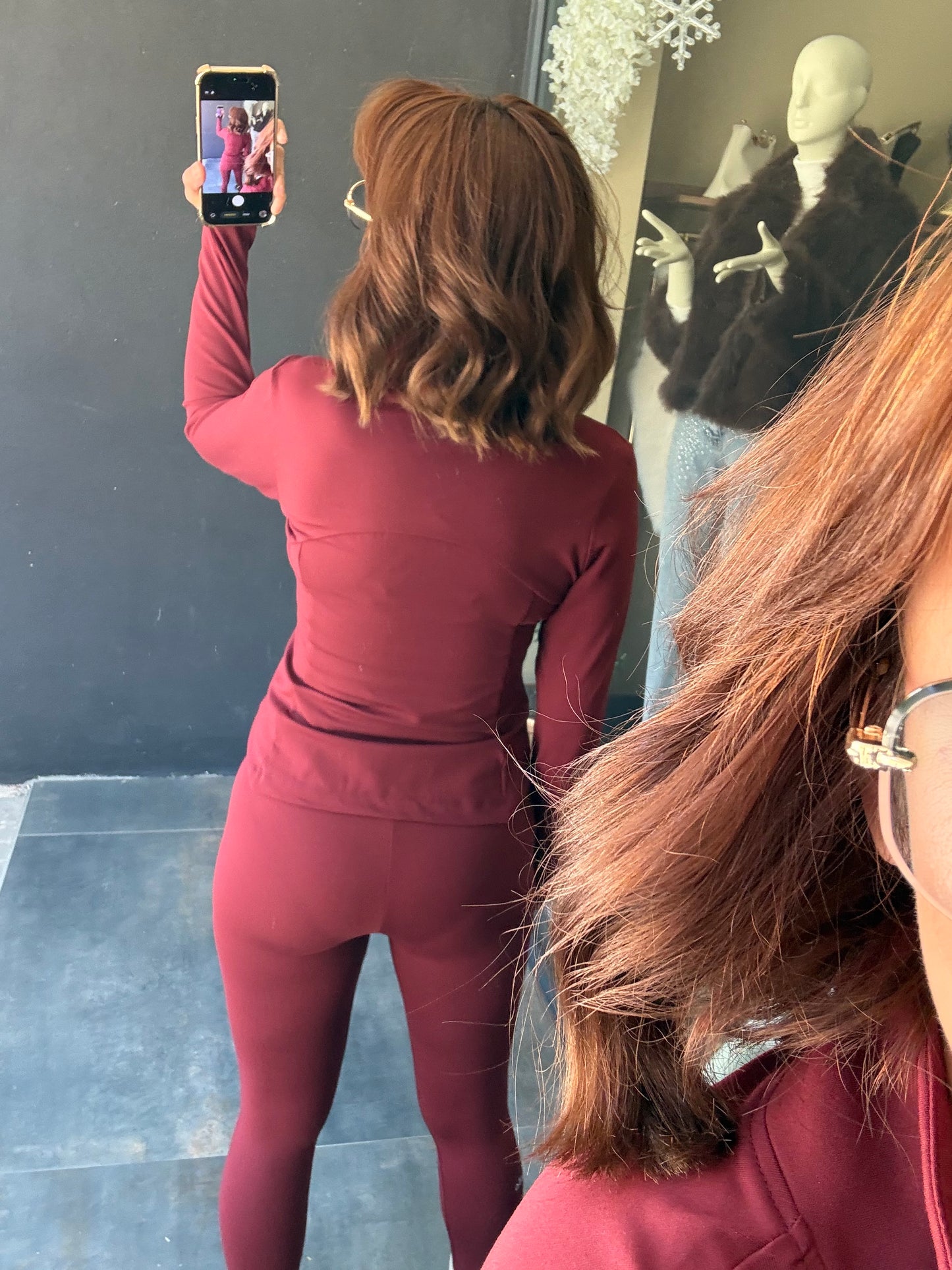 Elen Bordo Tayt & Sweat Takım