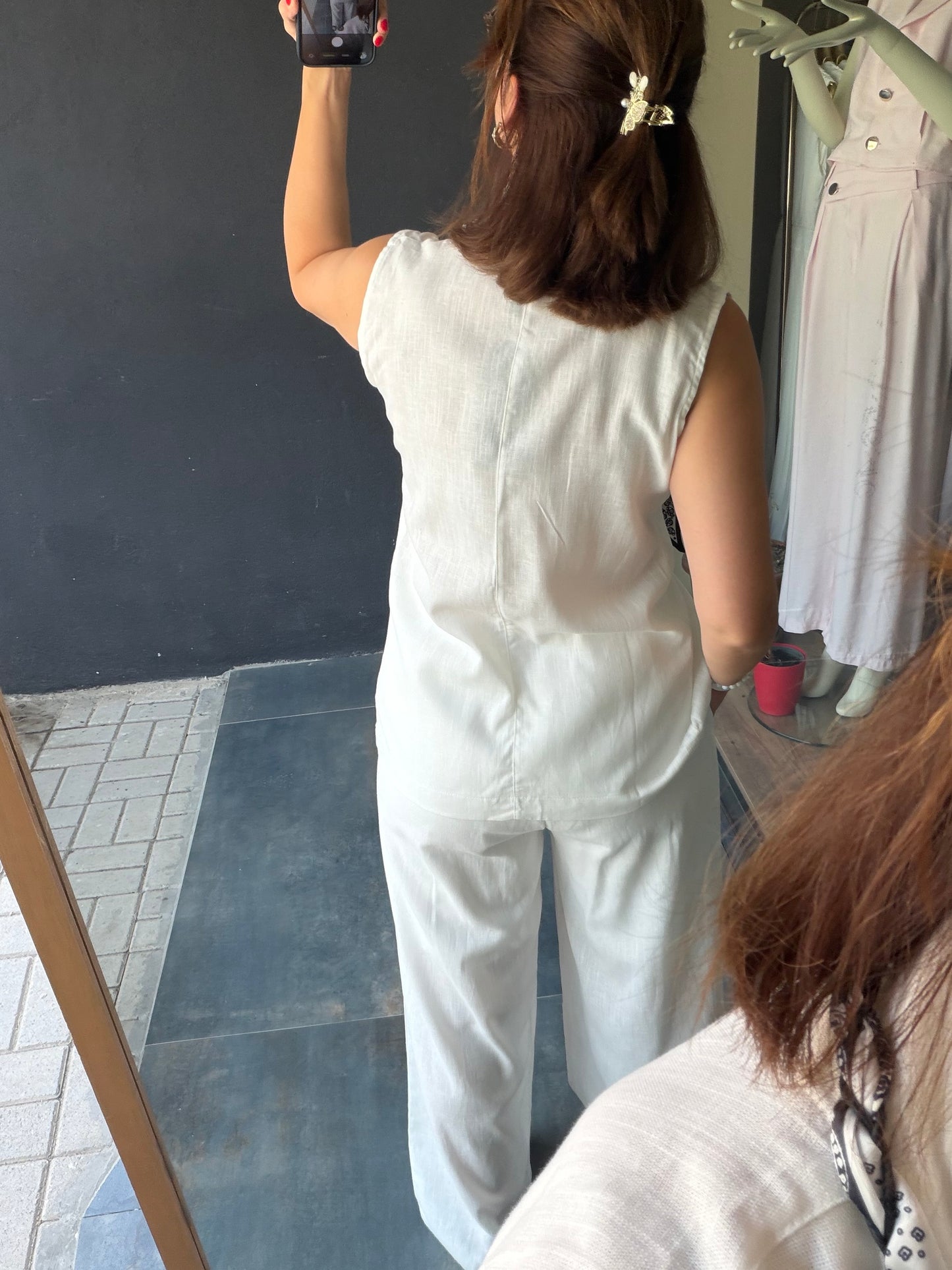 Nora Beyaz Premium Keten Takım