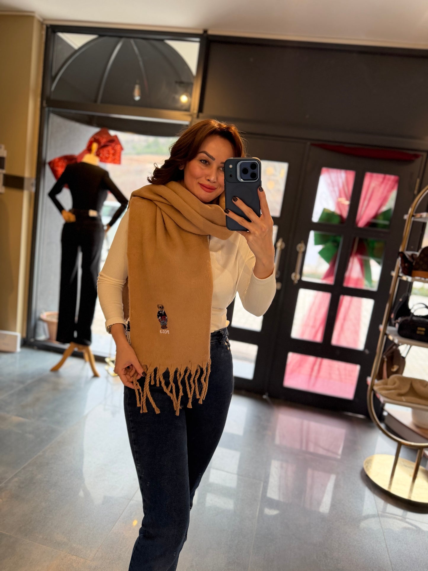 Gustor Camel Peluş Atkı