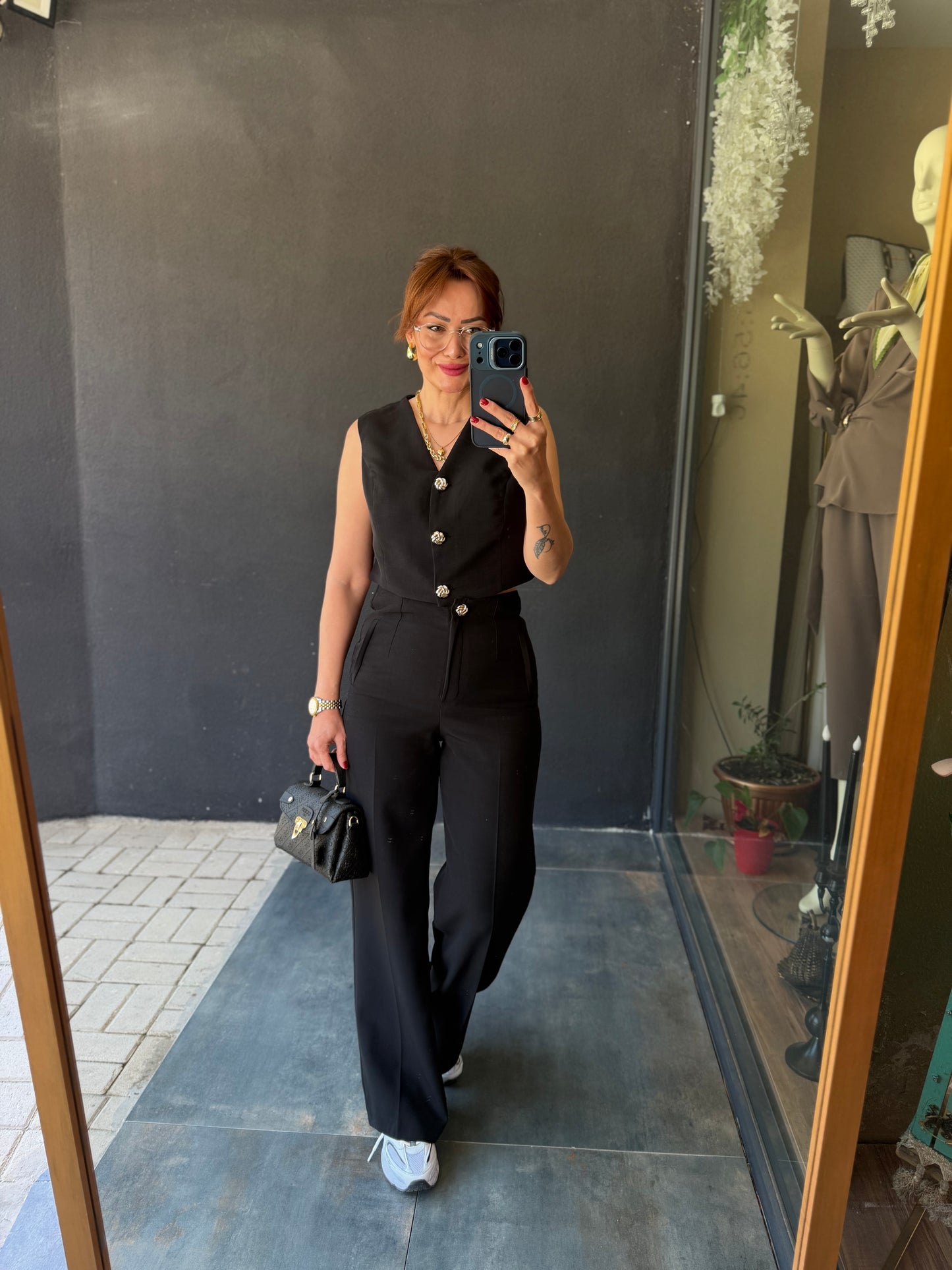 Magra Siyah Yelek & Pantolon Takım