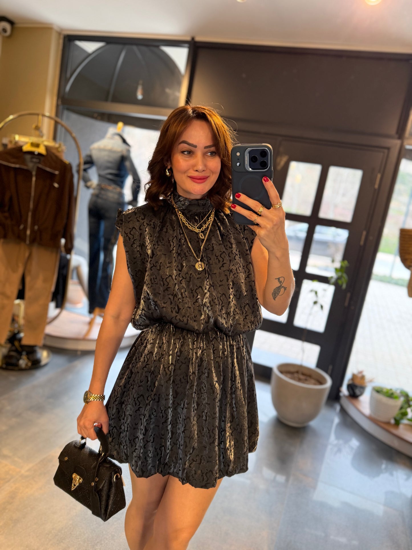 Treyo Gri Balon Elbise