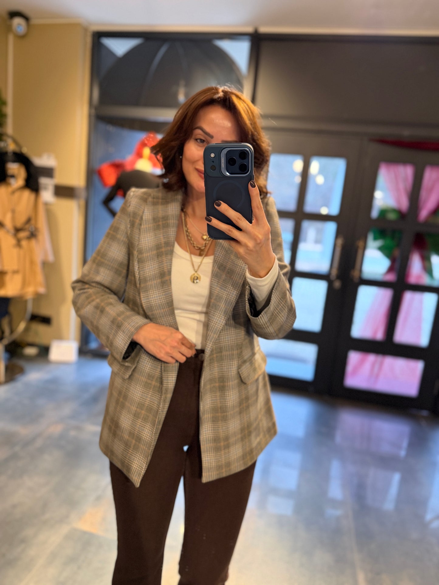 Mavyo Kareli Blazer Ceket