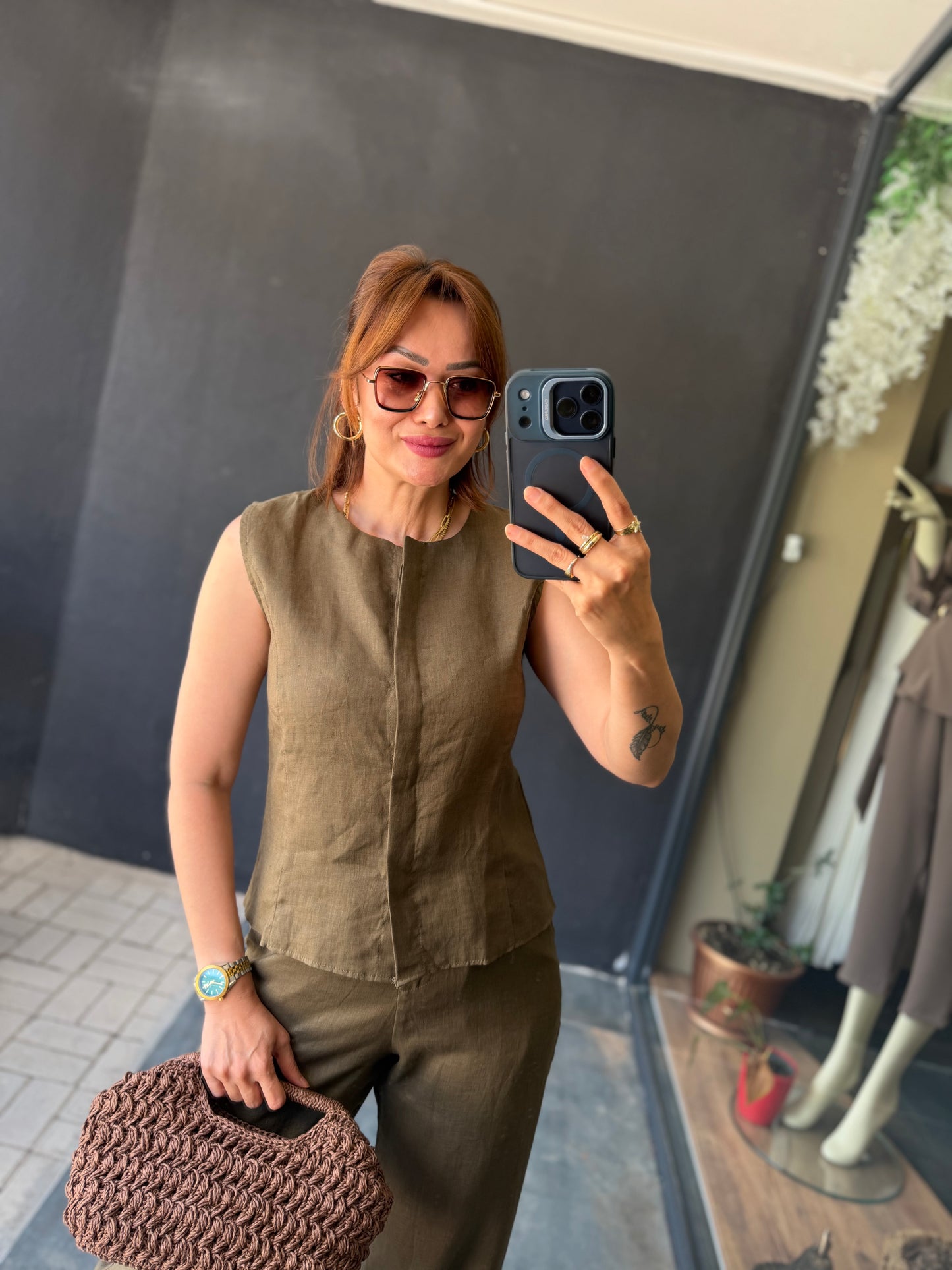Haki Premium Keten İkili Takım