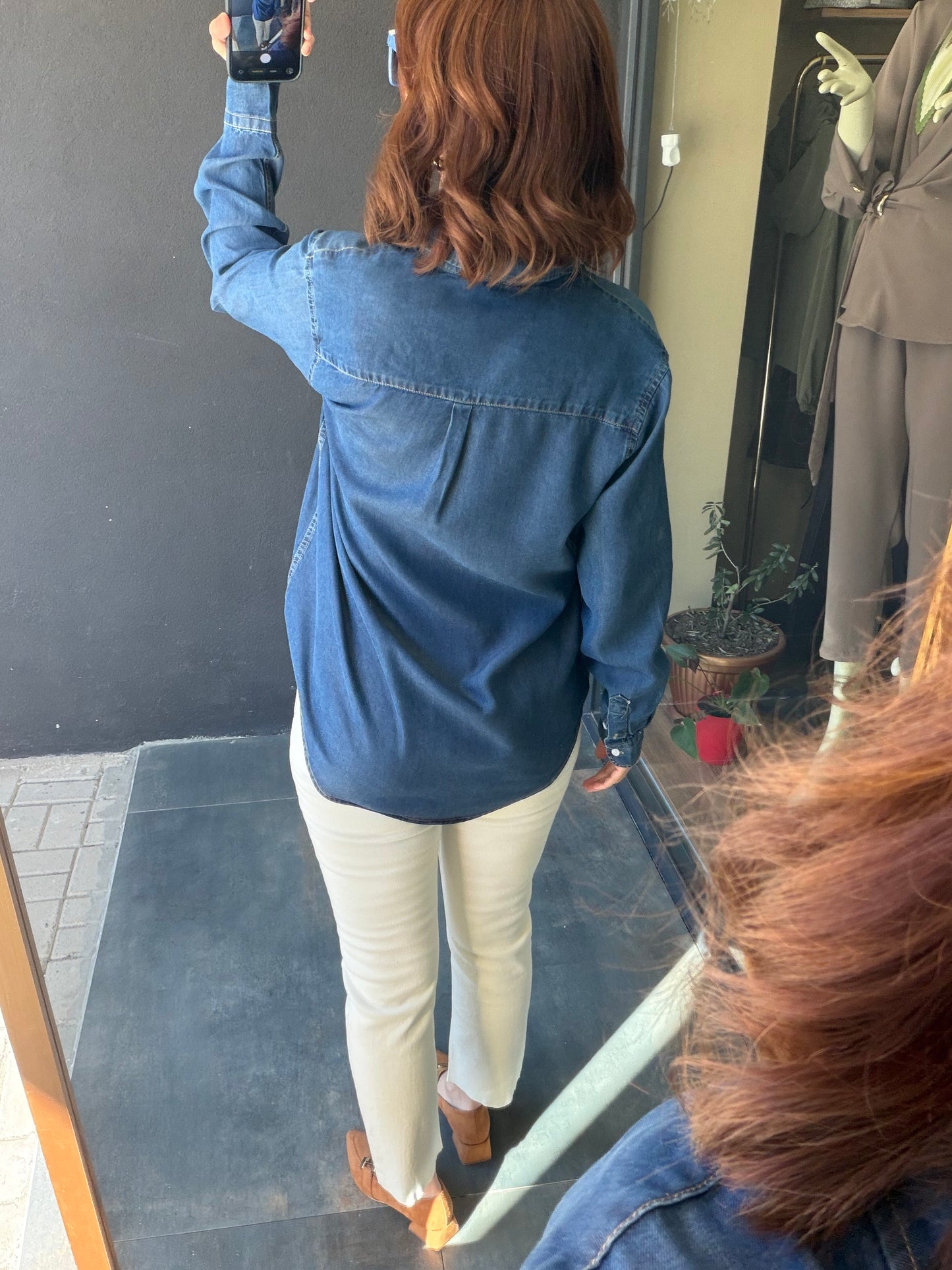 Milami Mavi Tensel Gömlek