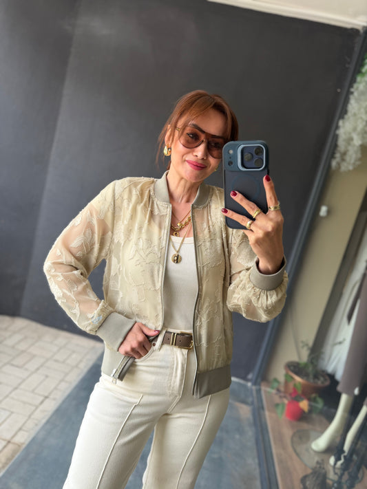 Paula Mint Organze Bomber Ceket