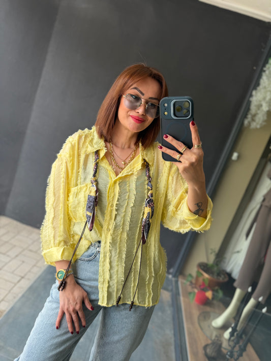 Pasha Sarı Tensel Gömlek