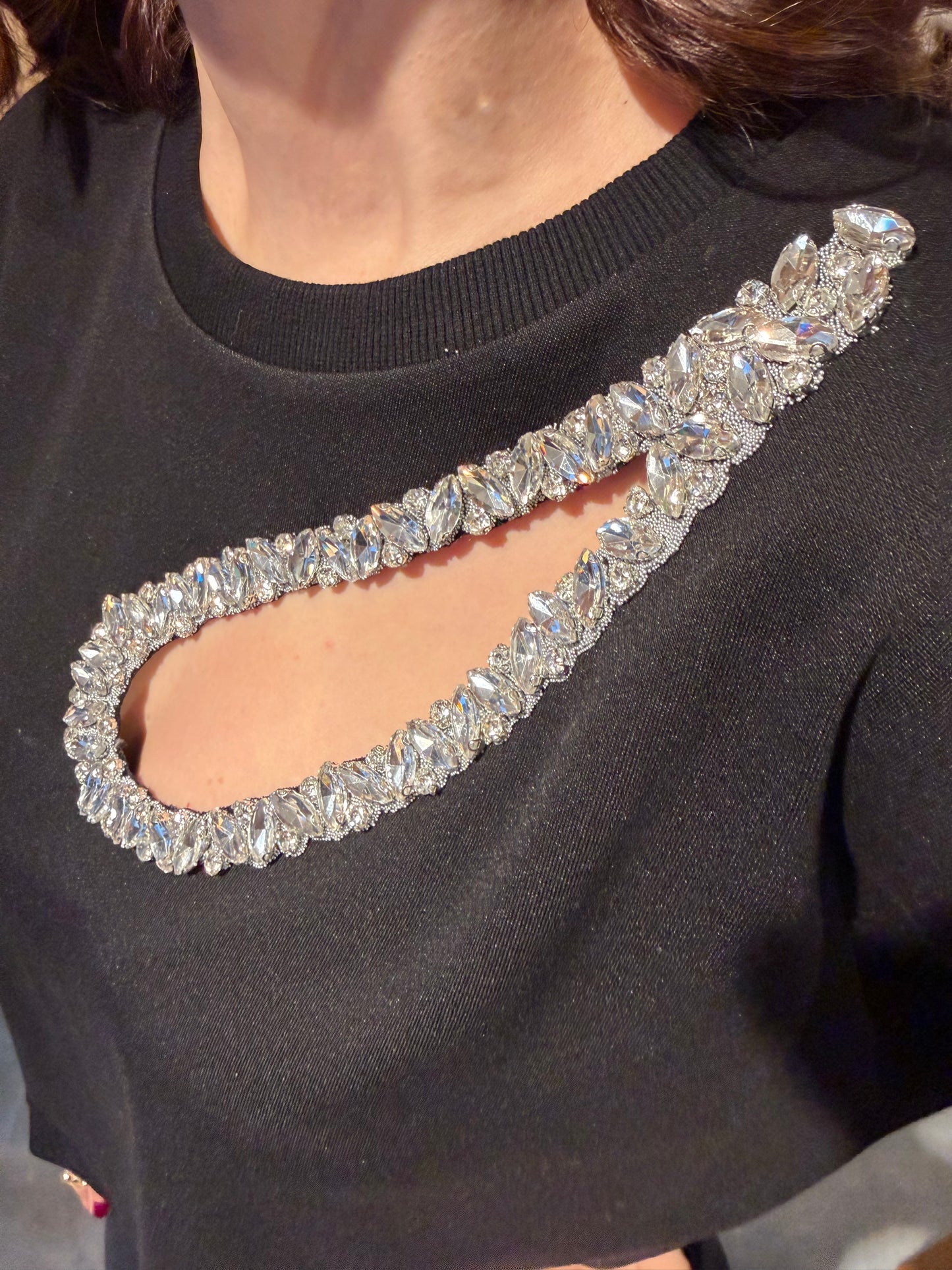 Asso Siyah Taş Detaylı Sweat