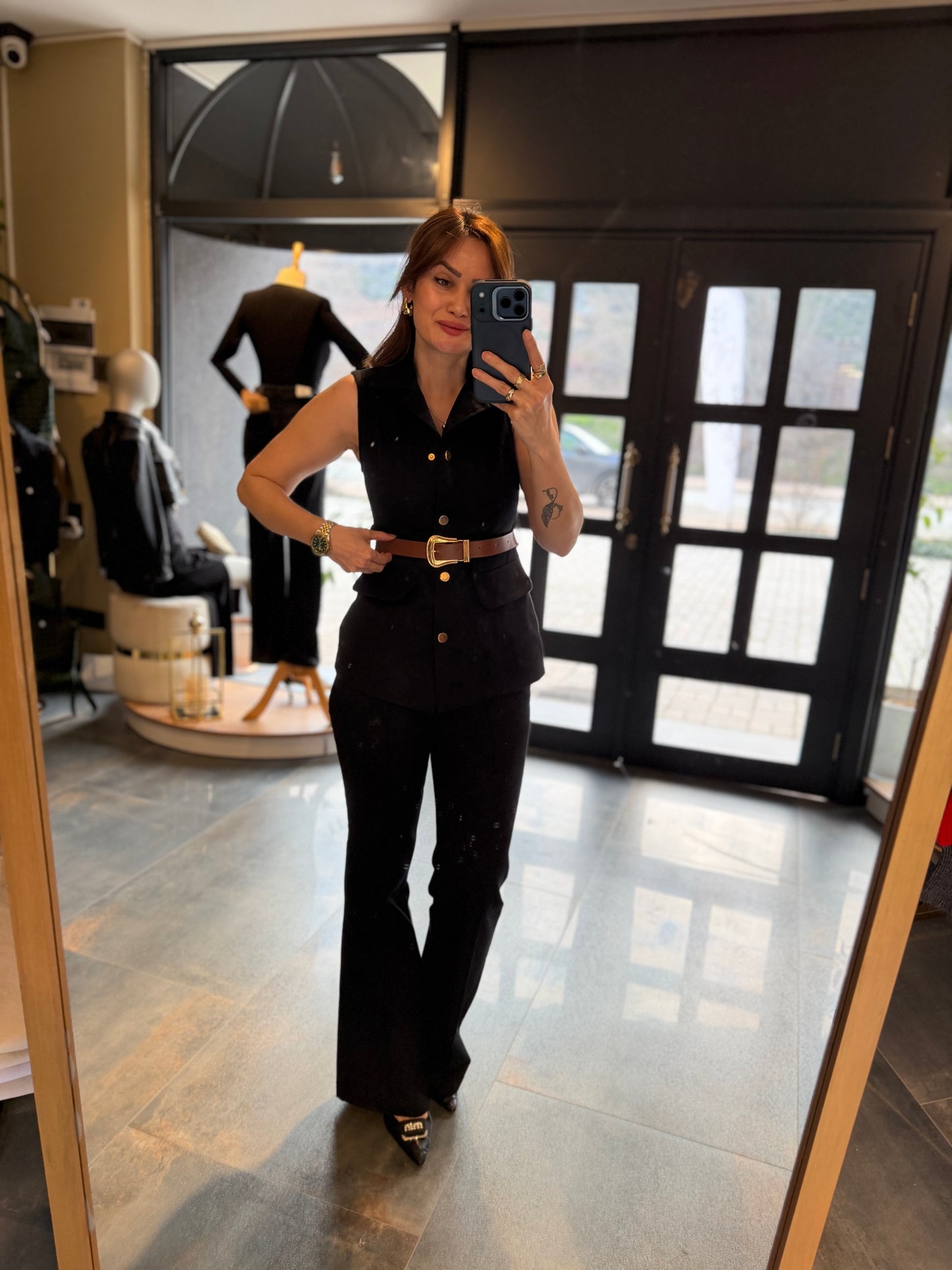 Newstar 4 Siyah Jean Yelekli Takım