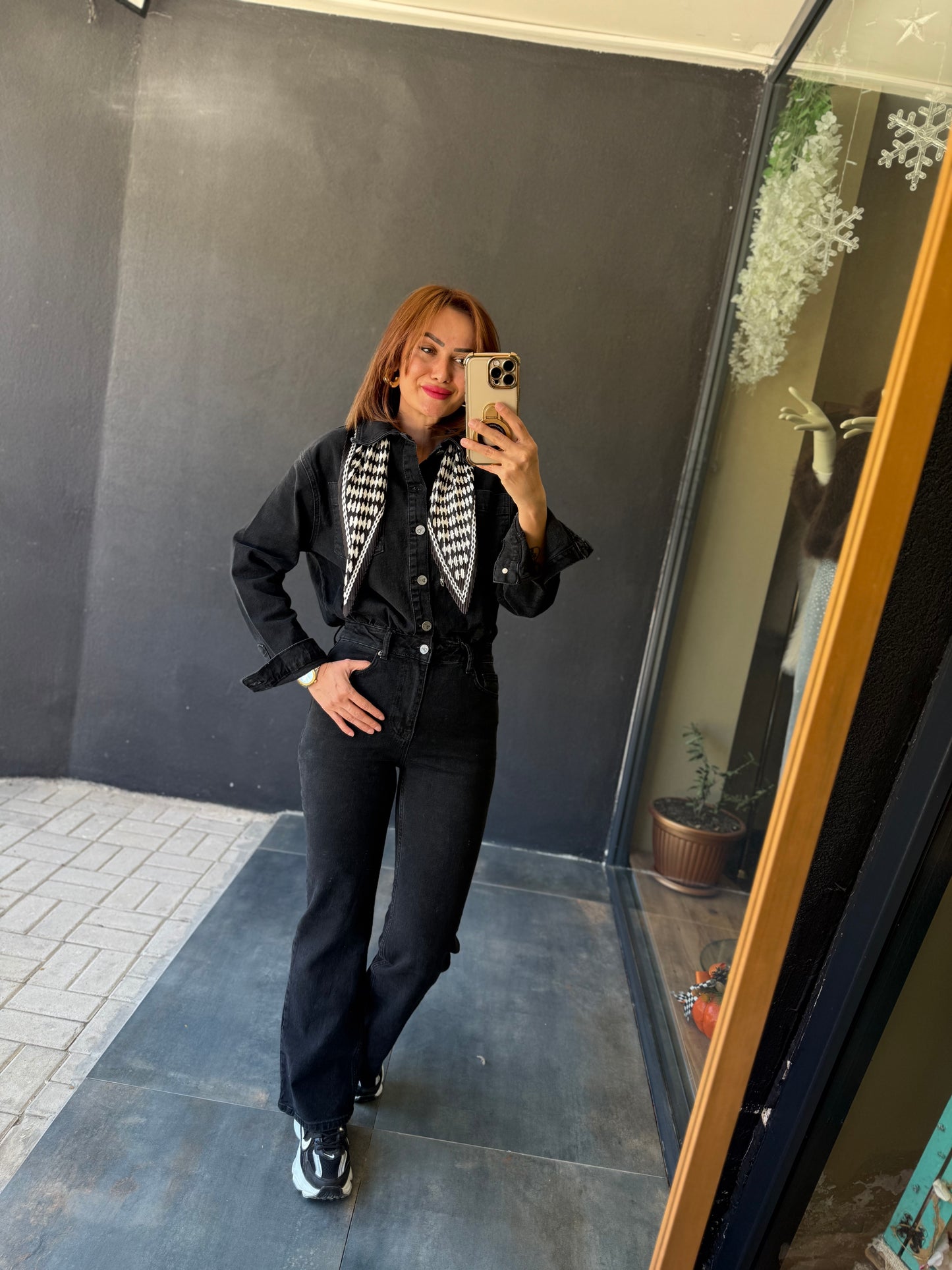 Xlove Siyah Toparlayıcı Jean Tulum