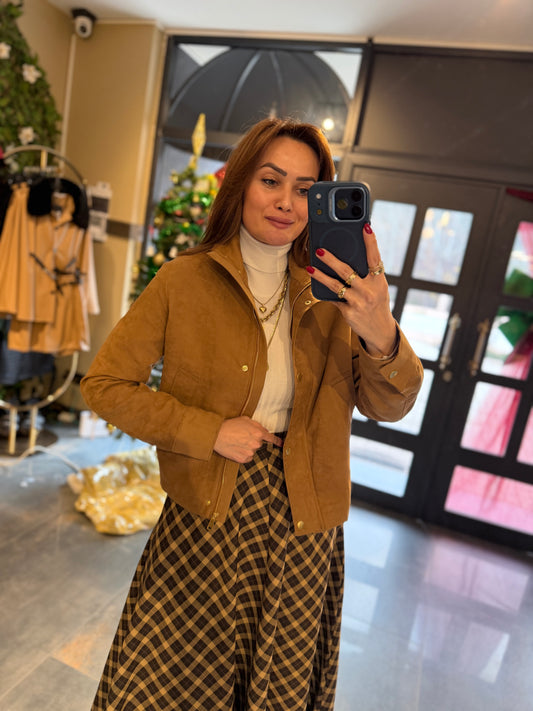 Moog Taba Süet Bomber Ceket